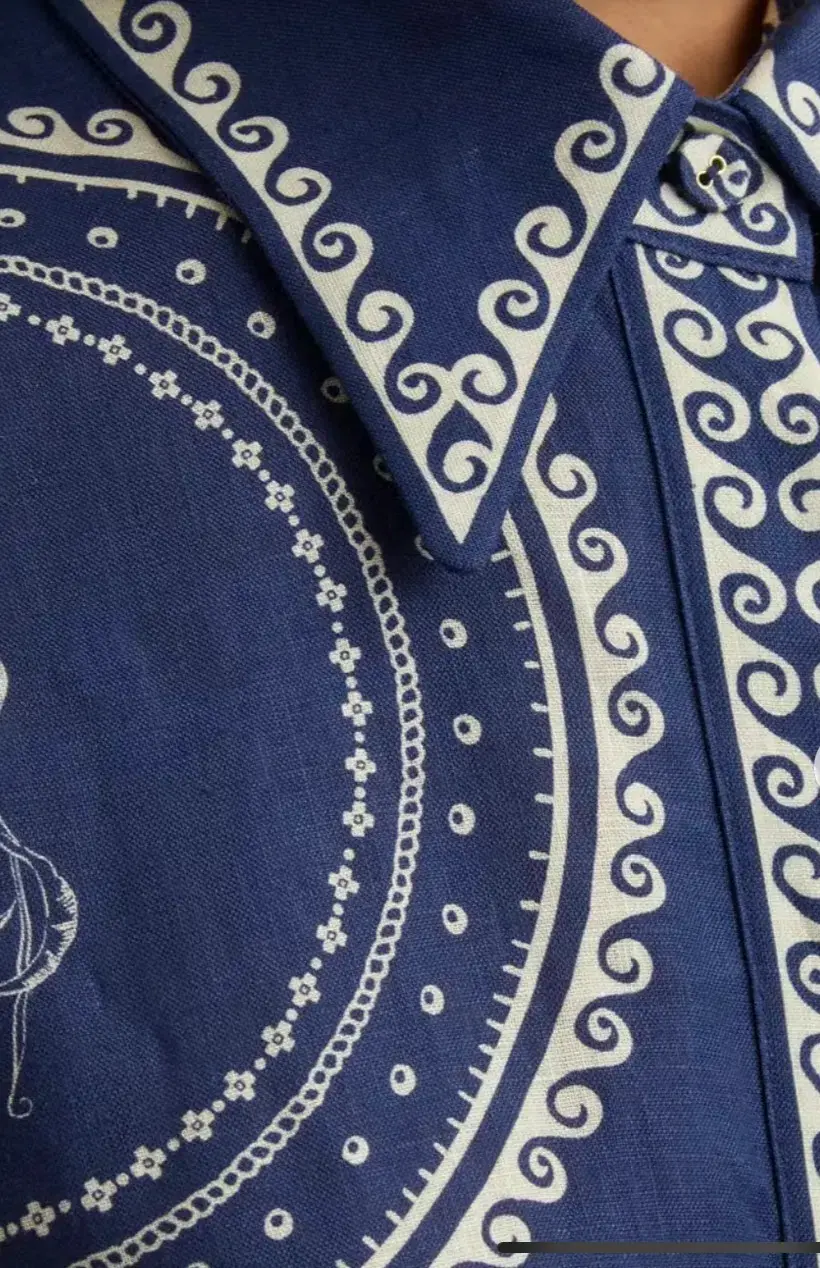 Alemais Oceane Linen Shirt Dress Blue Size 10 - Image 5
