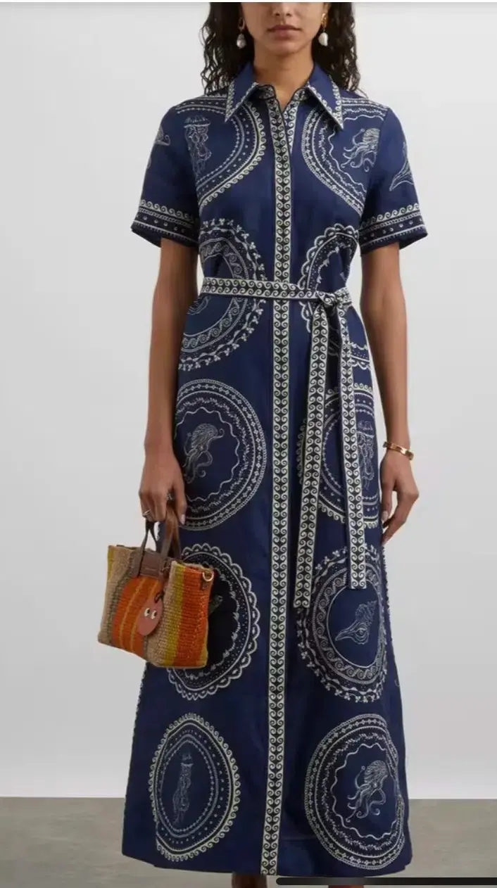 Alemais Oceane Linen Shirt Dress Blue Size 10 - Image 2