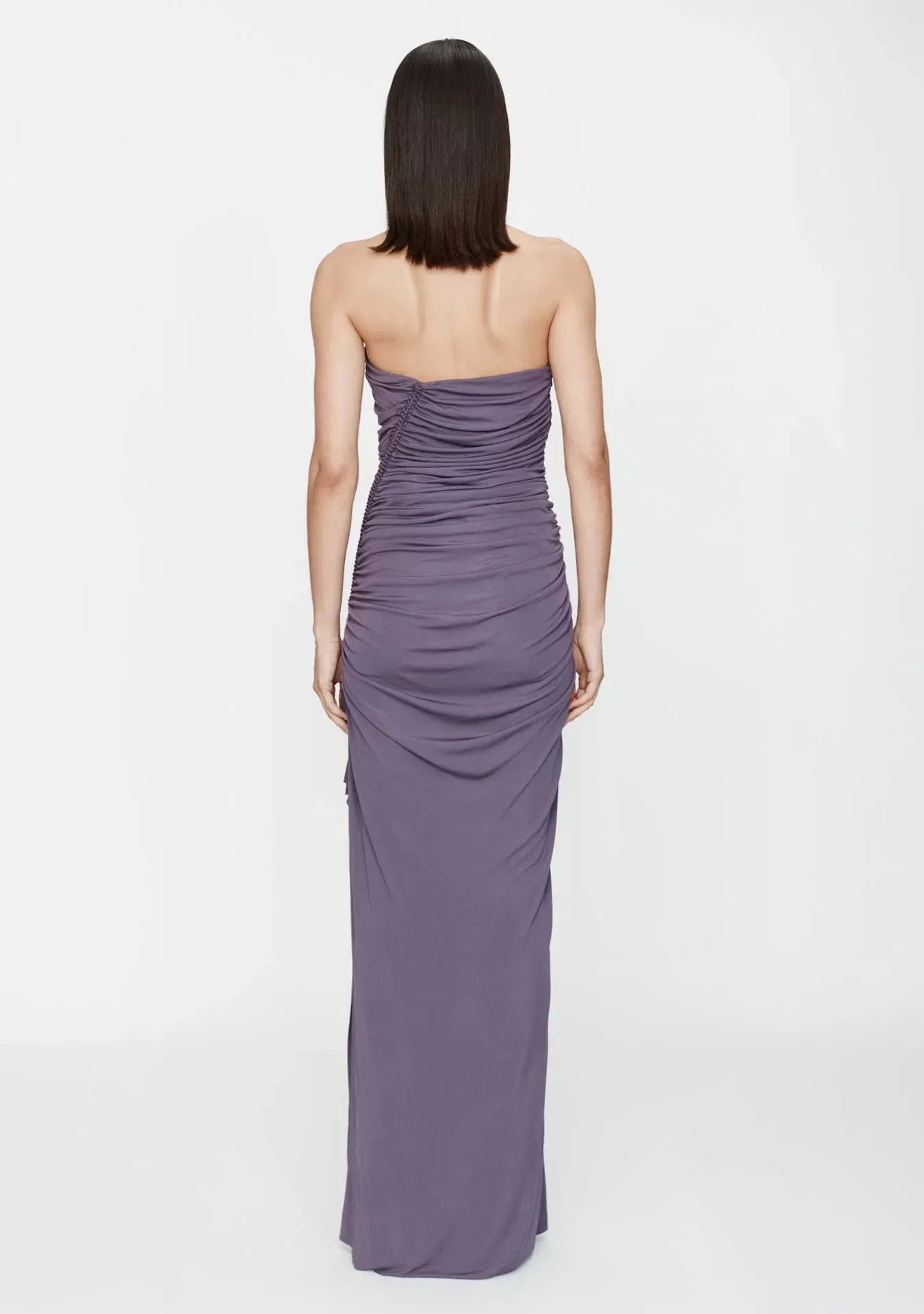 Christopher Esber Shibari Jersey Ruche Strapless Dress in Washed Violet Size 6 - Image 2