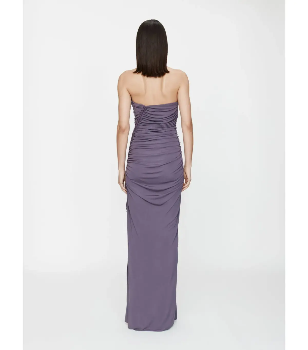 Christopher Esber Shibari Jersey Ruche Strapless Maxi Dress Washed Violet Size AU 8 - Image 2