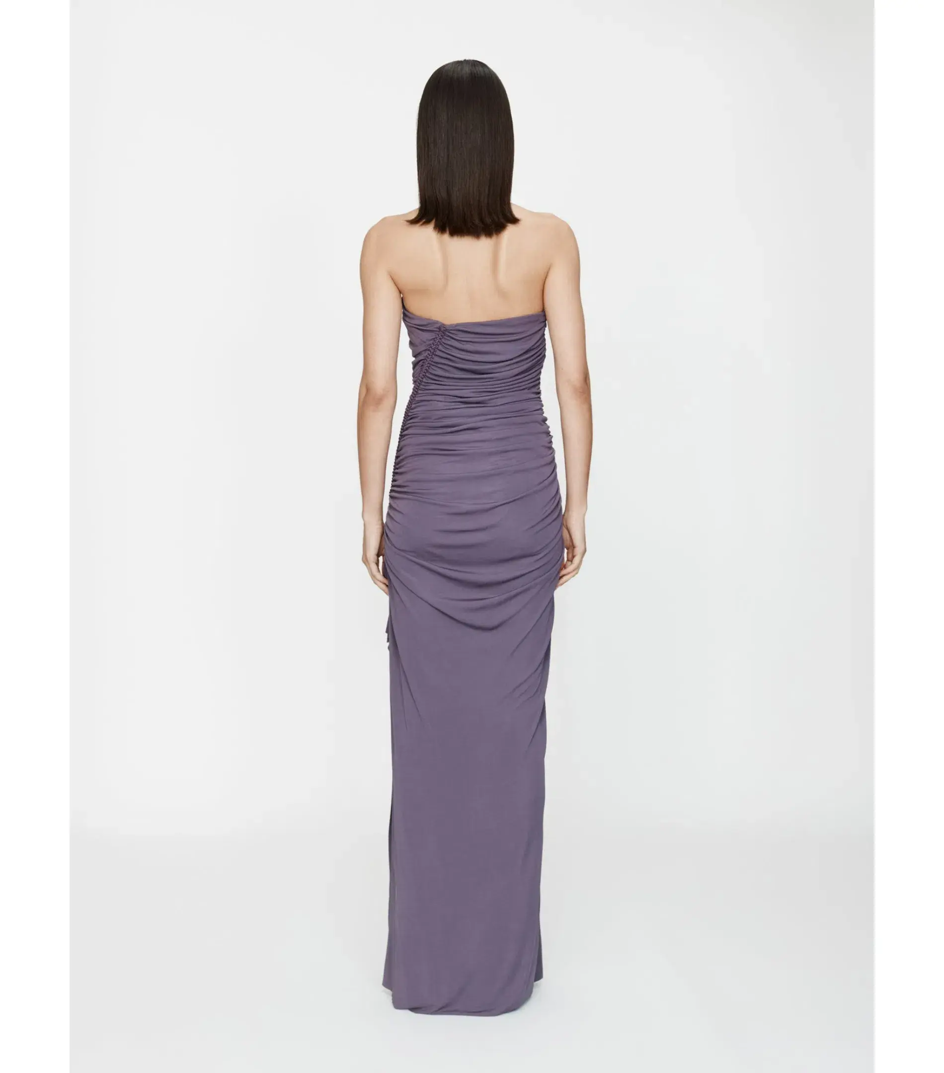 Christopher Esber Shibari Jersey Ruche Strapless Maxi Dress Washed Violet Size AU 8 - Image 2