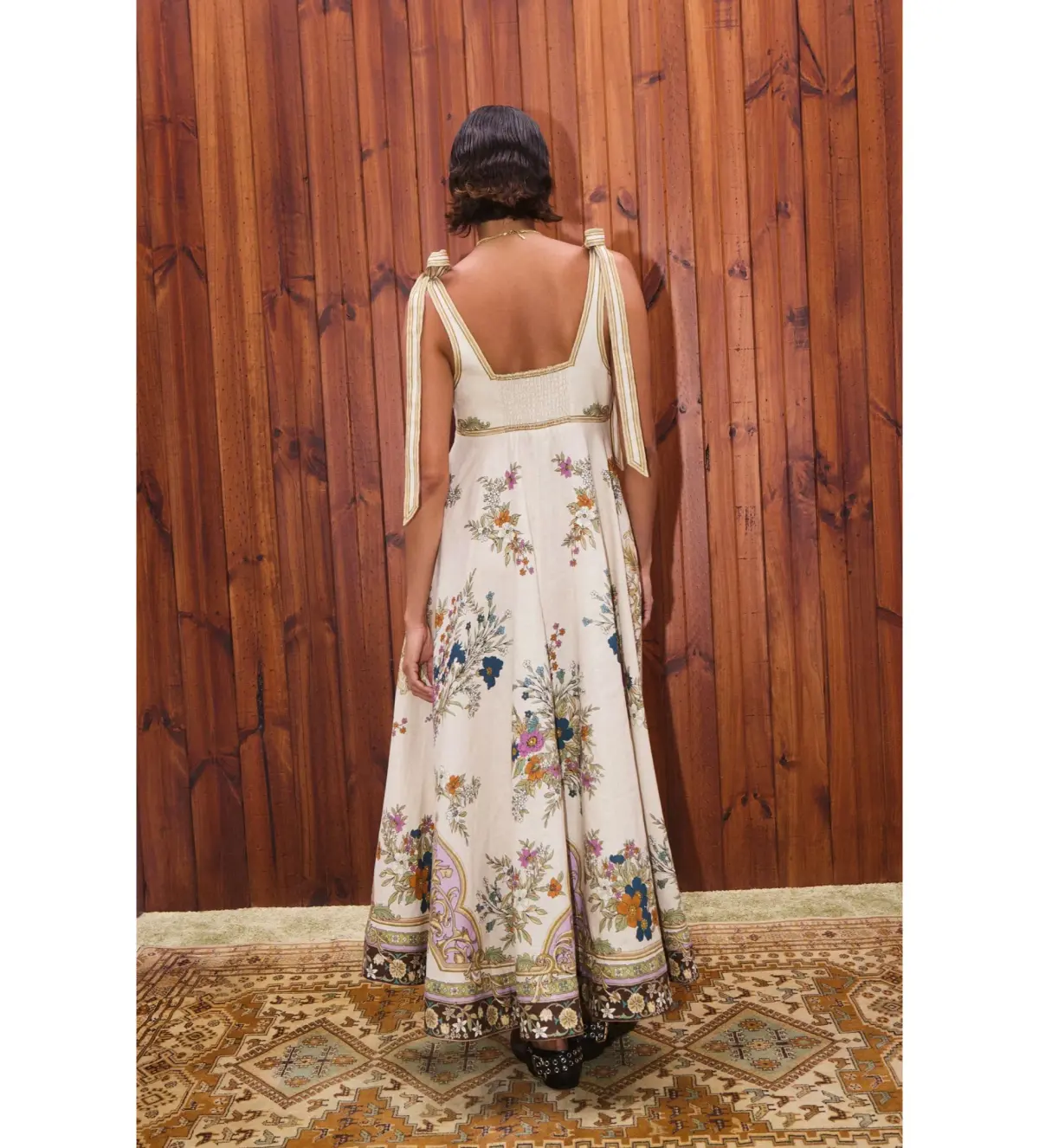 Alemais Antoinette Ballet Midi Sundress Cream Floral Size AU 16 - Image 3