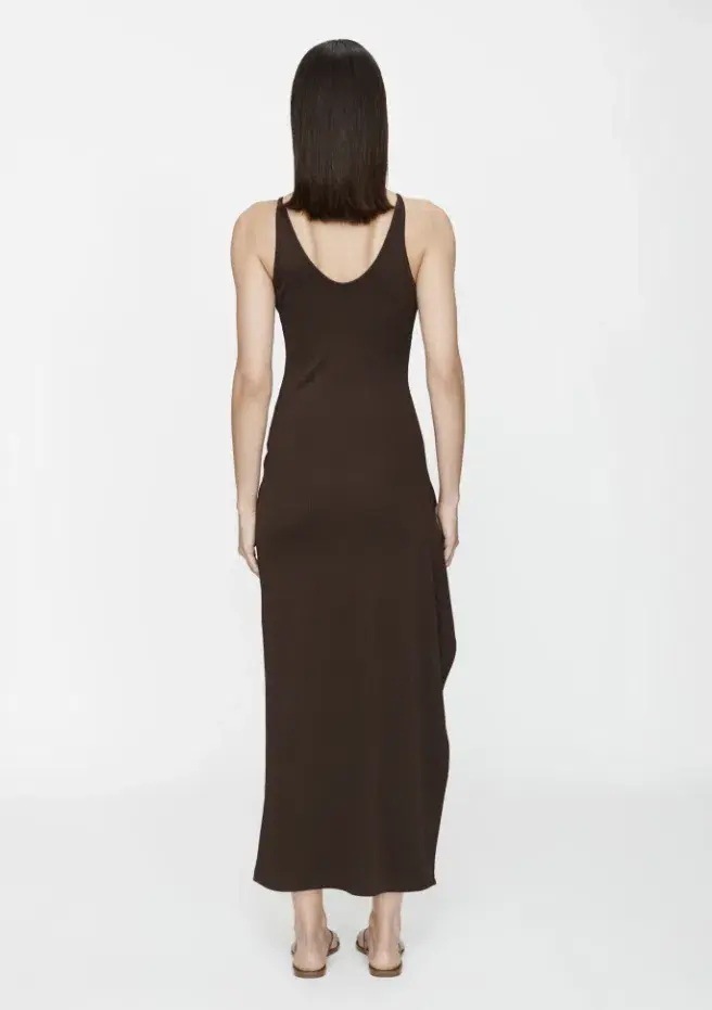 Christopher Esber Mineral Stone Cascade Tank Midi Dress in Espresso Size AU 10 - Image 2