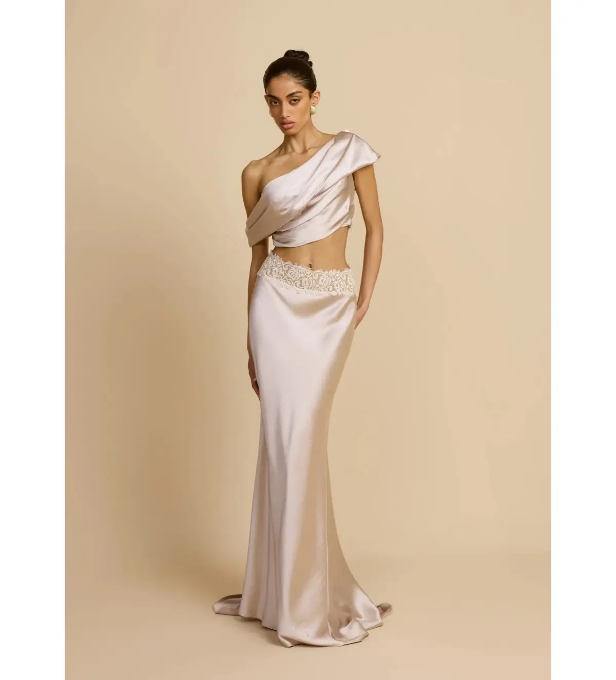 Arcina Ori Anaya Top and Maxi Skirt Set Oyster Size S AU 8 - Image 1