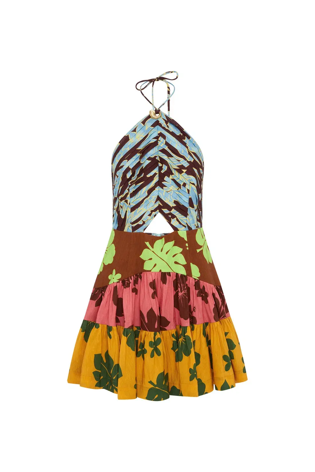 Alemais Poppy Spliced Mini Dress Multi Print Size 16 - Image 4