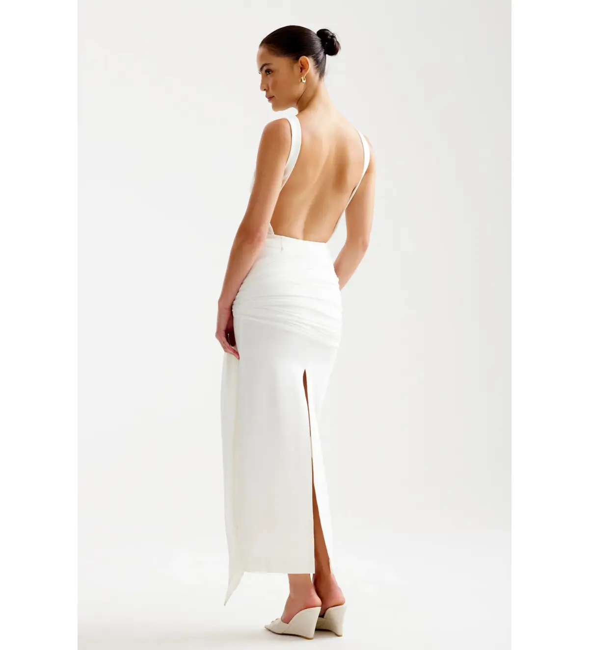 Lexi Elara Midi Dress Ivory Size AU 12 - Image 3
