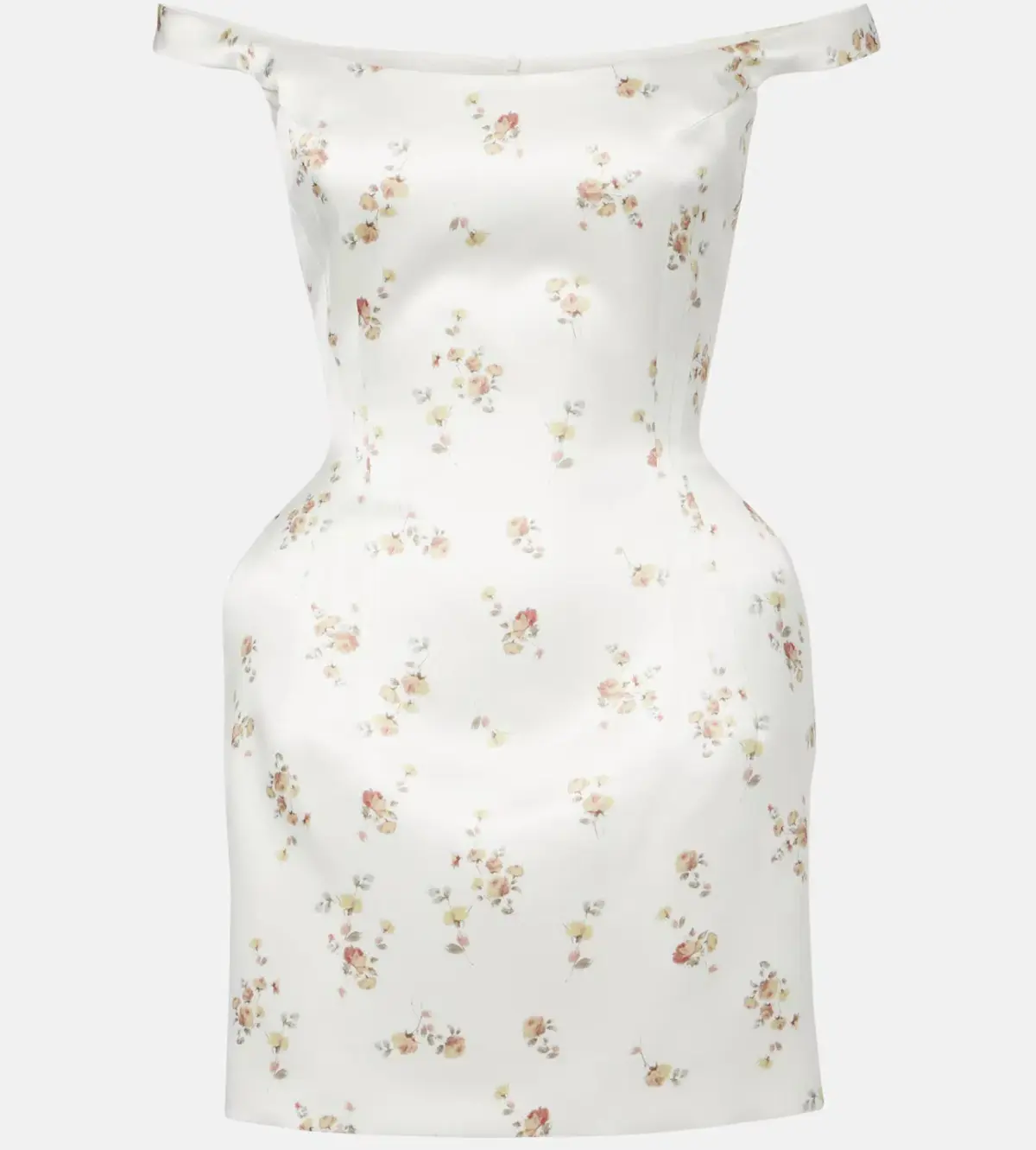 Magda Butrym Off-shoulder Hip Pad Midi Dress Cream Size AU 6 - Image 4