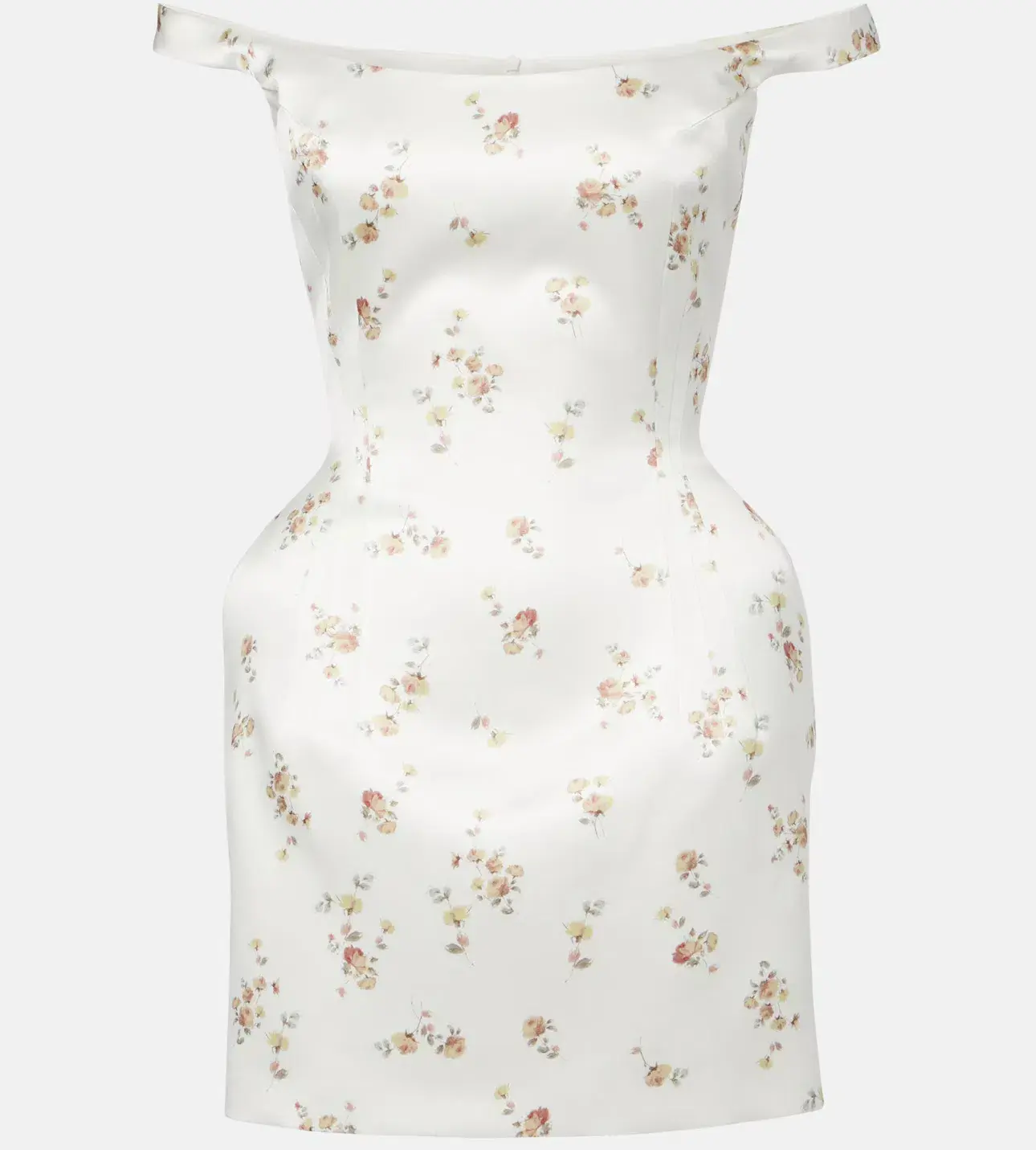 Magda Butrym Off-shoulder Hip Pad Midi Dress Cream Size AU 6 - Image 4