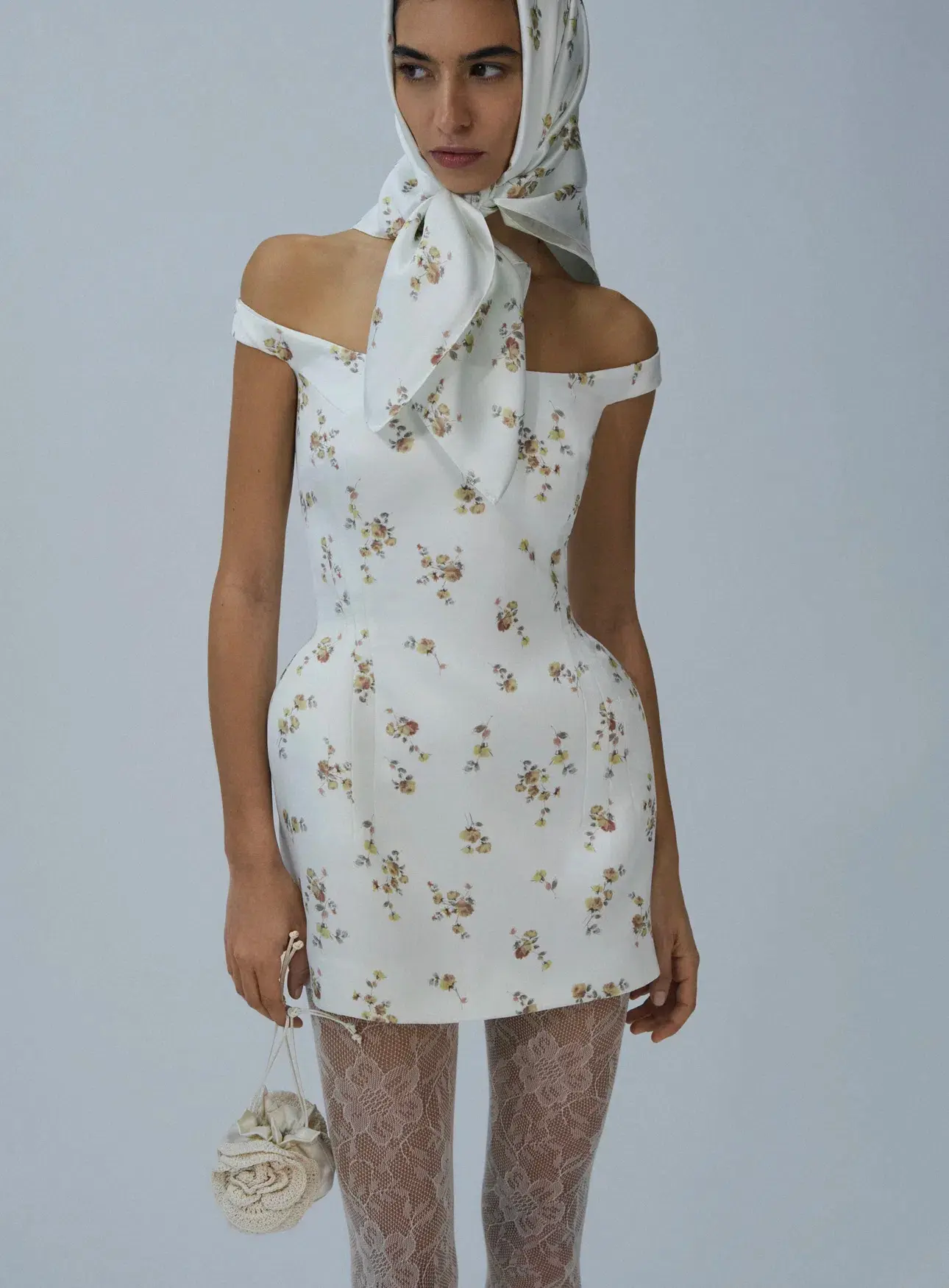 Magda Butrym Off-shoulder Hip Pad Midi Dress Cream Size AU 6 - Image 1