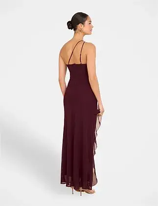 Pilgrim Dietrich One Shoulder Maxi Dress in Burgundy Size AU 14 for rent on The Volte - main image