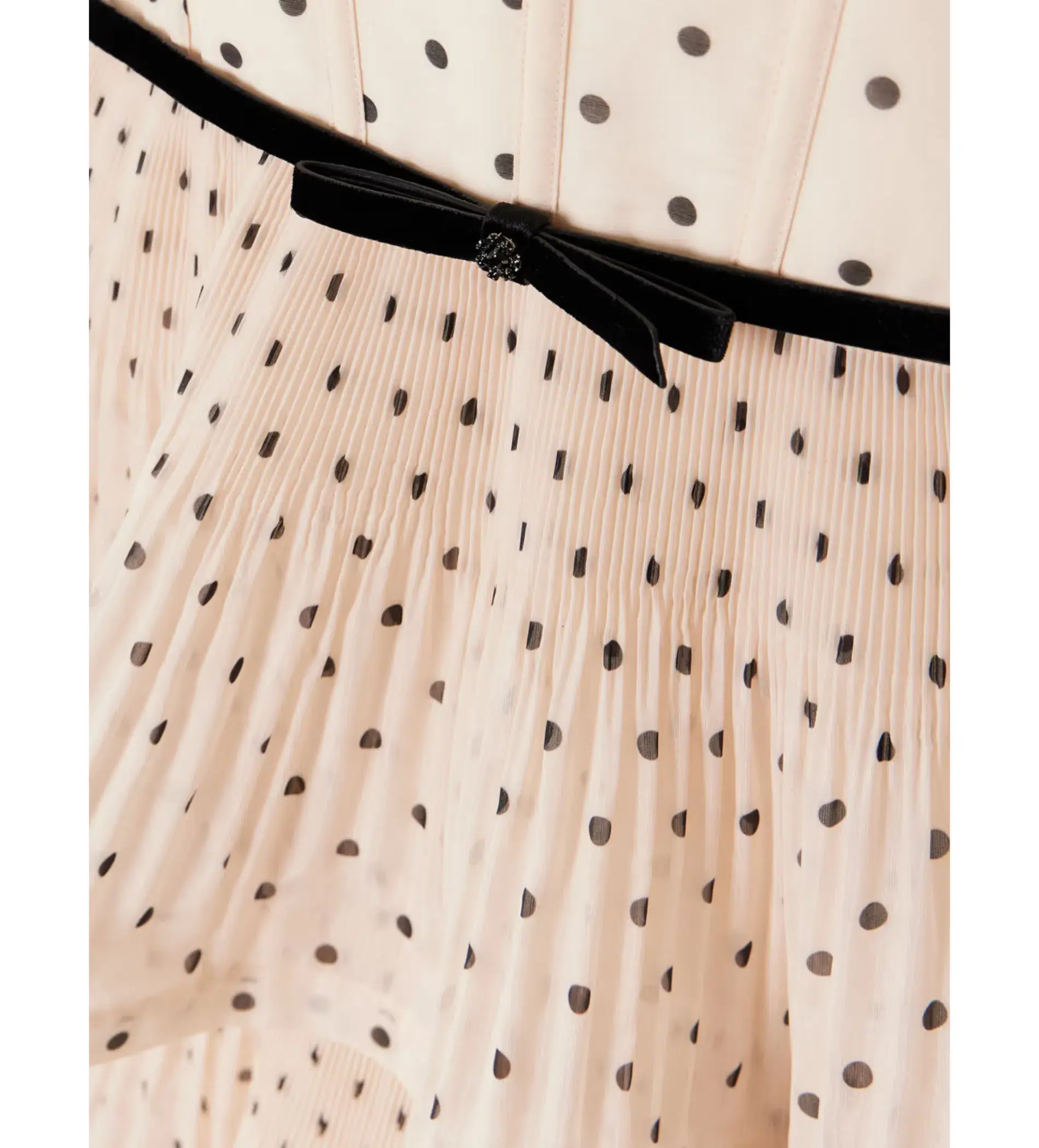 Zimmermann Pleated Tiered Midi Dress in Cream Black Polka Dot Size 1/AU10 - Image 4