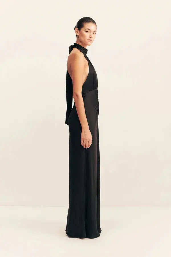 Shona Joy Agnes Halter Neck Maxi Dress Black Size AU 6 - Image 3