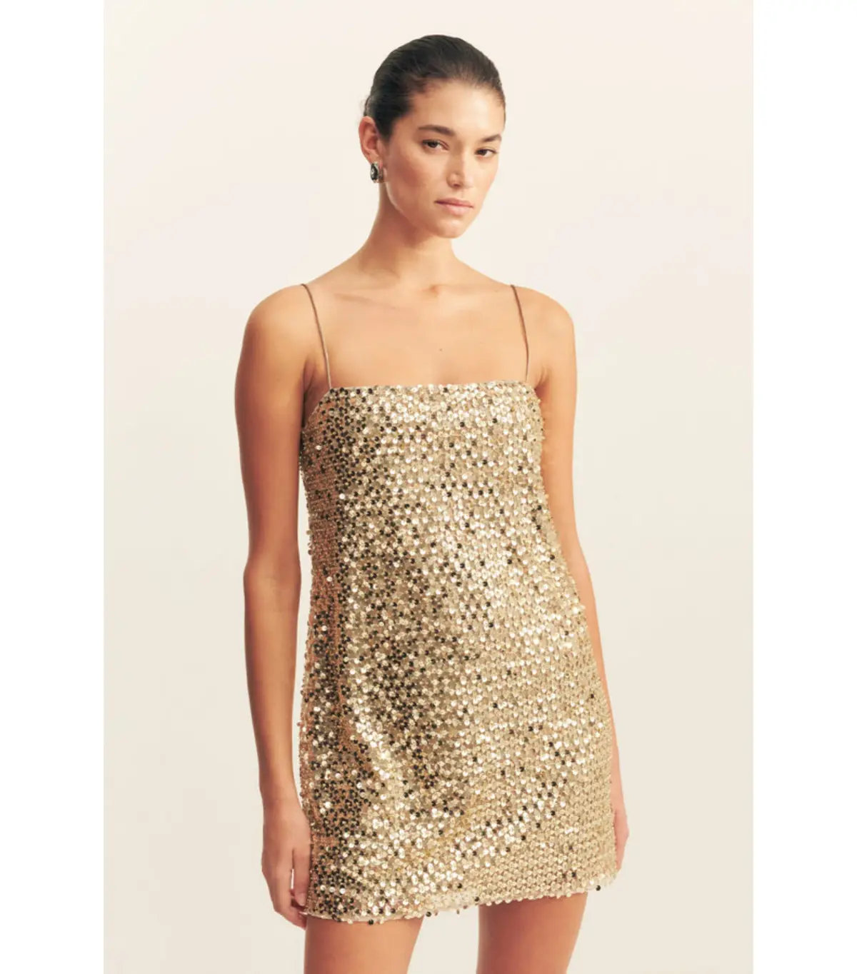 Shona Joy Bria Mini Dress in Gold Size AU 6 - Image 2