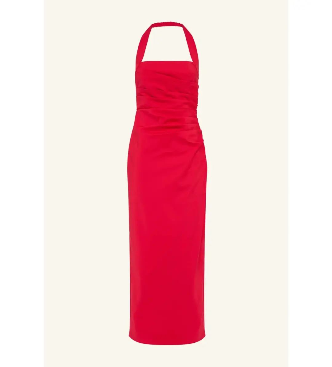 Shona Joy Lani Draped Halter Maxi Dress Chilli Size AU 14 for rent on The Volte - main image