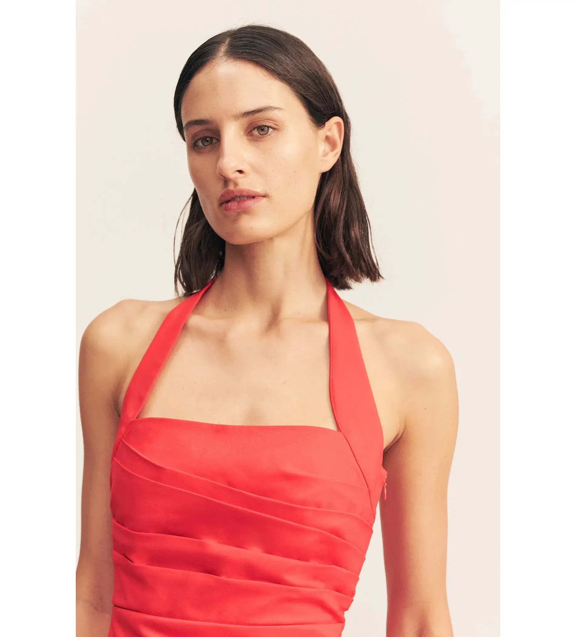 Shona Joy Lani Draped Halter Maxi Dress Chilli Size AU 14 - Image 5