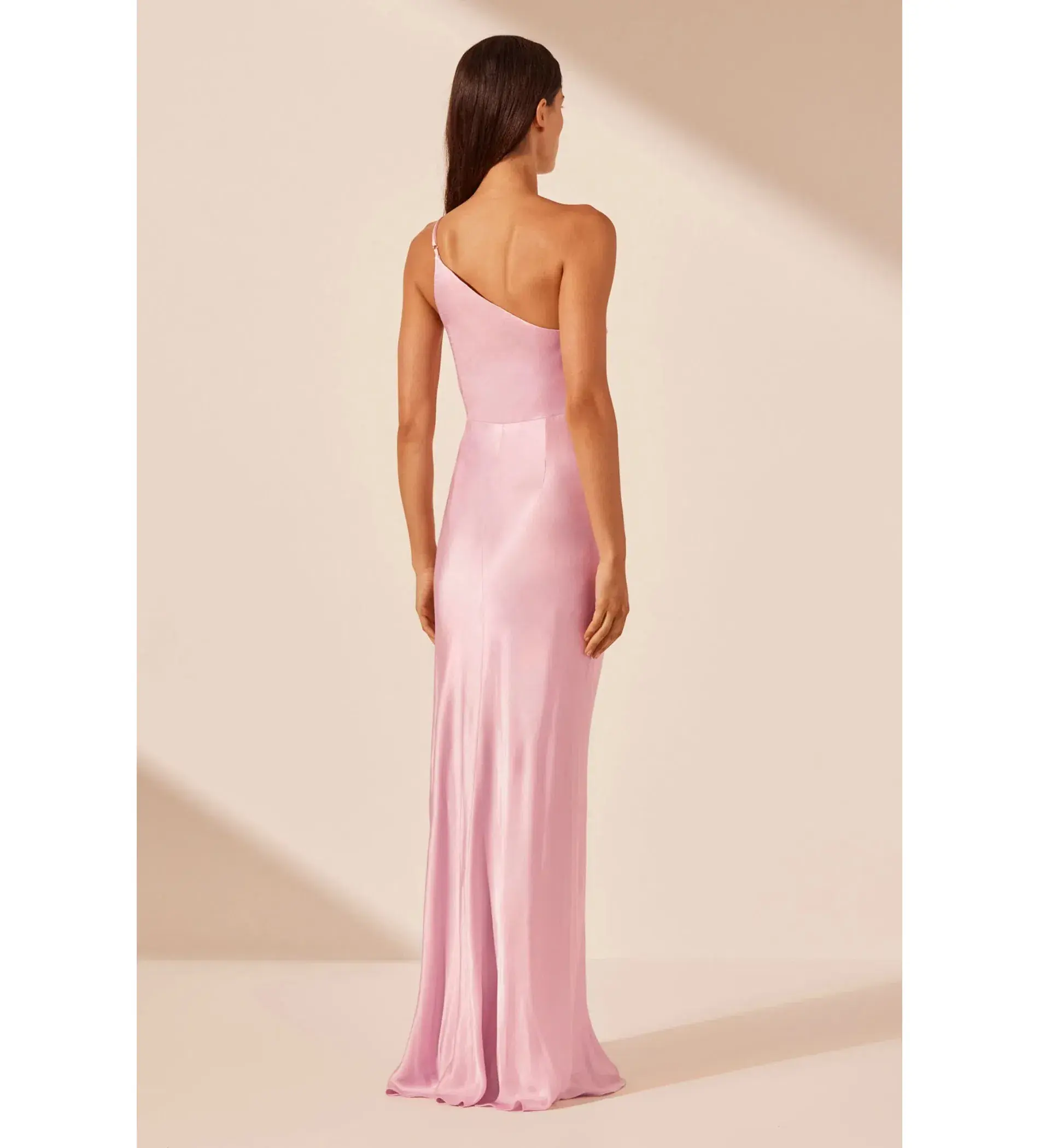 Shona Joy La Lune Asymmetrical Gathered Maxi Dress in Peony Size 14 - Image 4