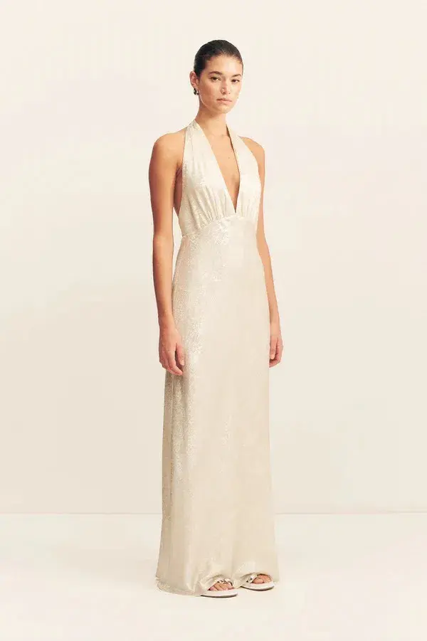 Shona Joy Calder Halter Neck Maxi Dress Bubbly Size 6 - Image 3
