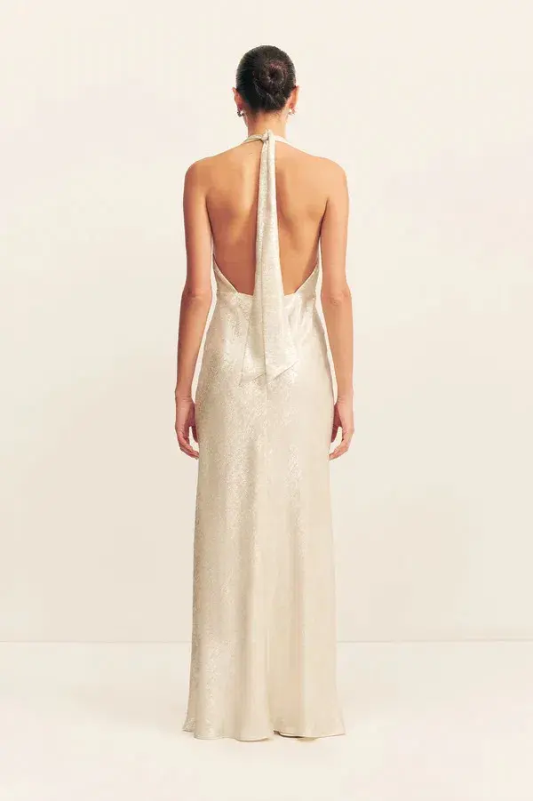 Shona Joy Calder Halter Neck Maxi Dress Bubbly Size 6 for rent on The Volte - main image