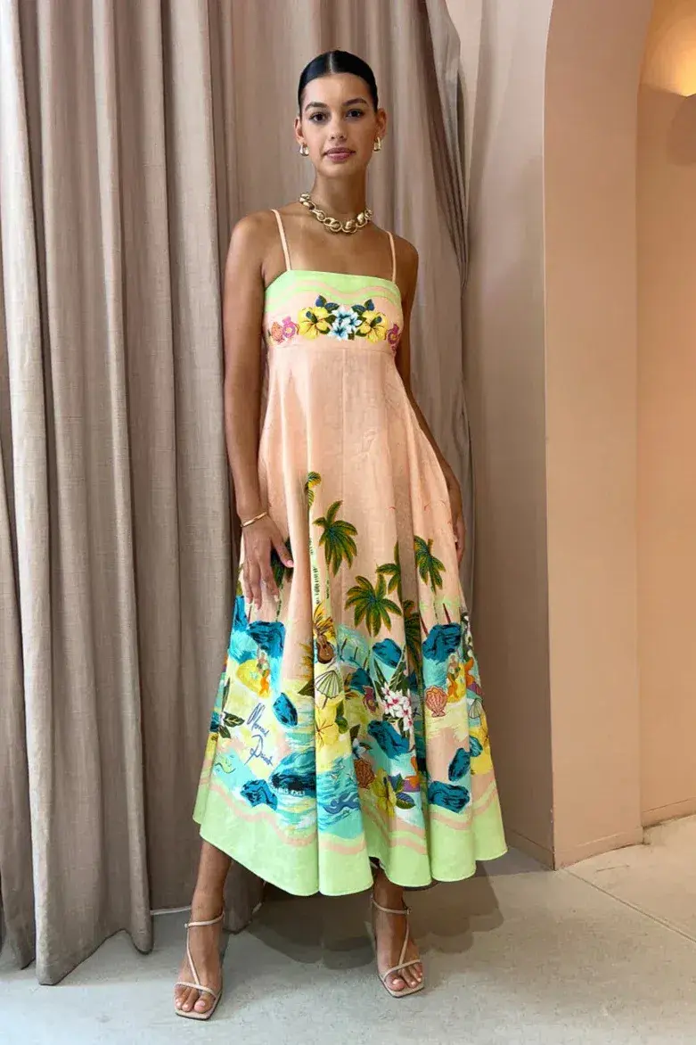 Alemais Mermaid Point Sundress Multi Print Size 8 - Image 1