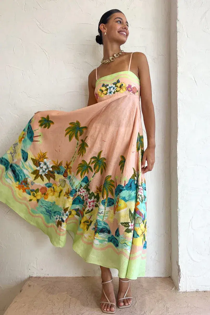 Alemais Mermaid Point Sundress Multi Print Size 8 - Image 2