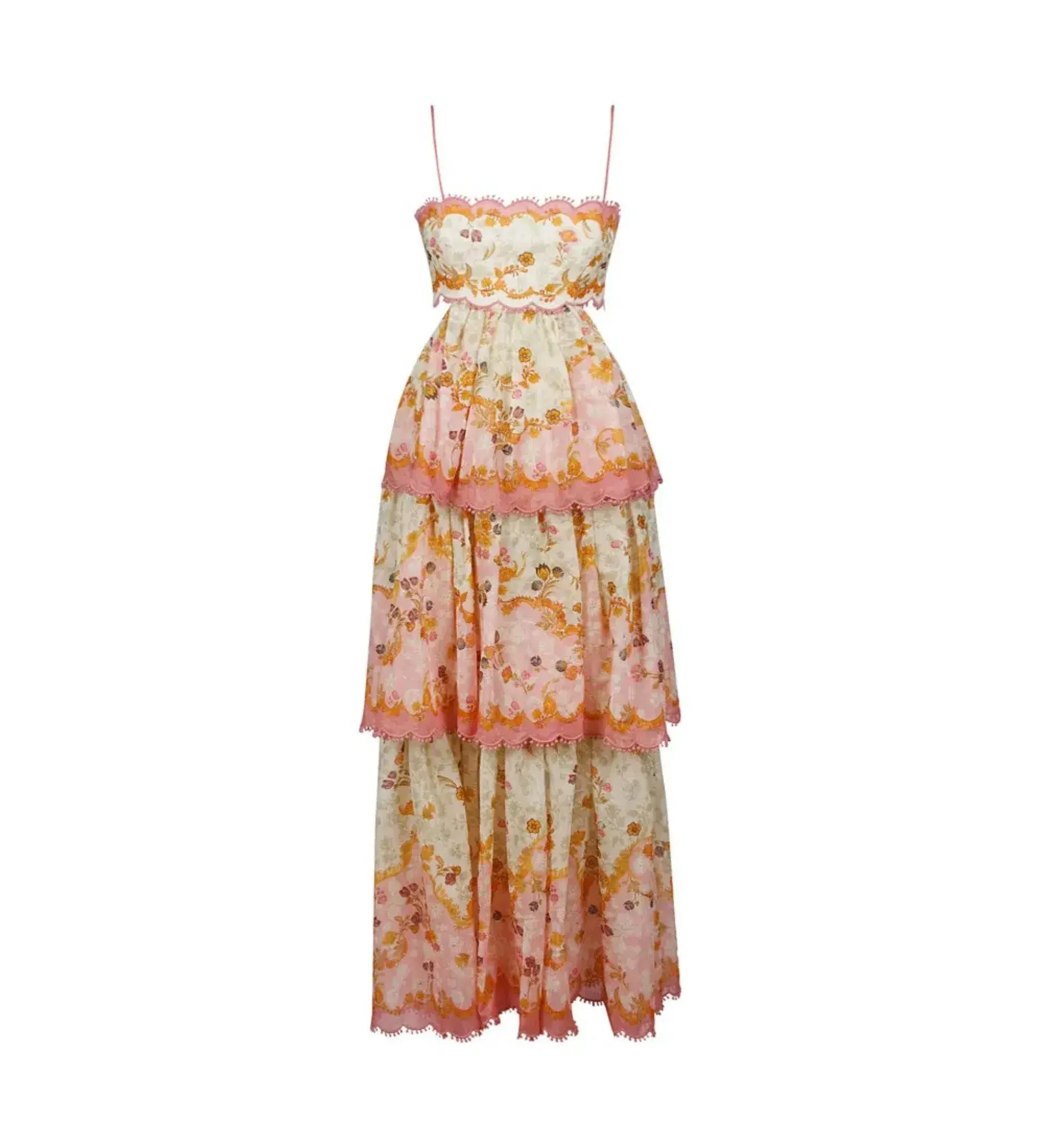 Zimmermann Laurel Frill Midi Dress Floral Size 0 AU 8 - Image 8