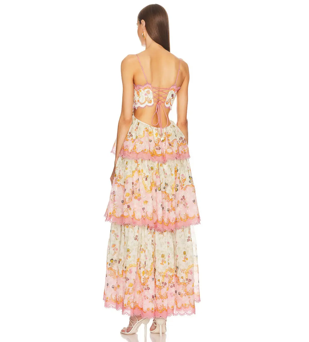 Zimmermann Laurel Frill Midi Dress Floral Size 0 AU 8 - Image 5