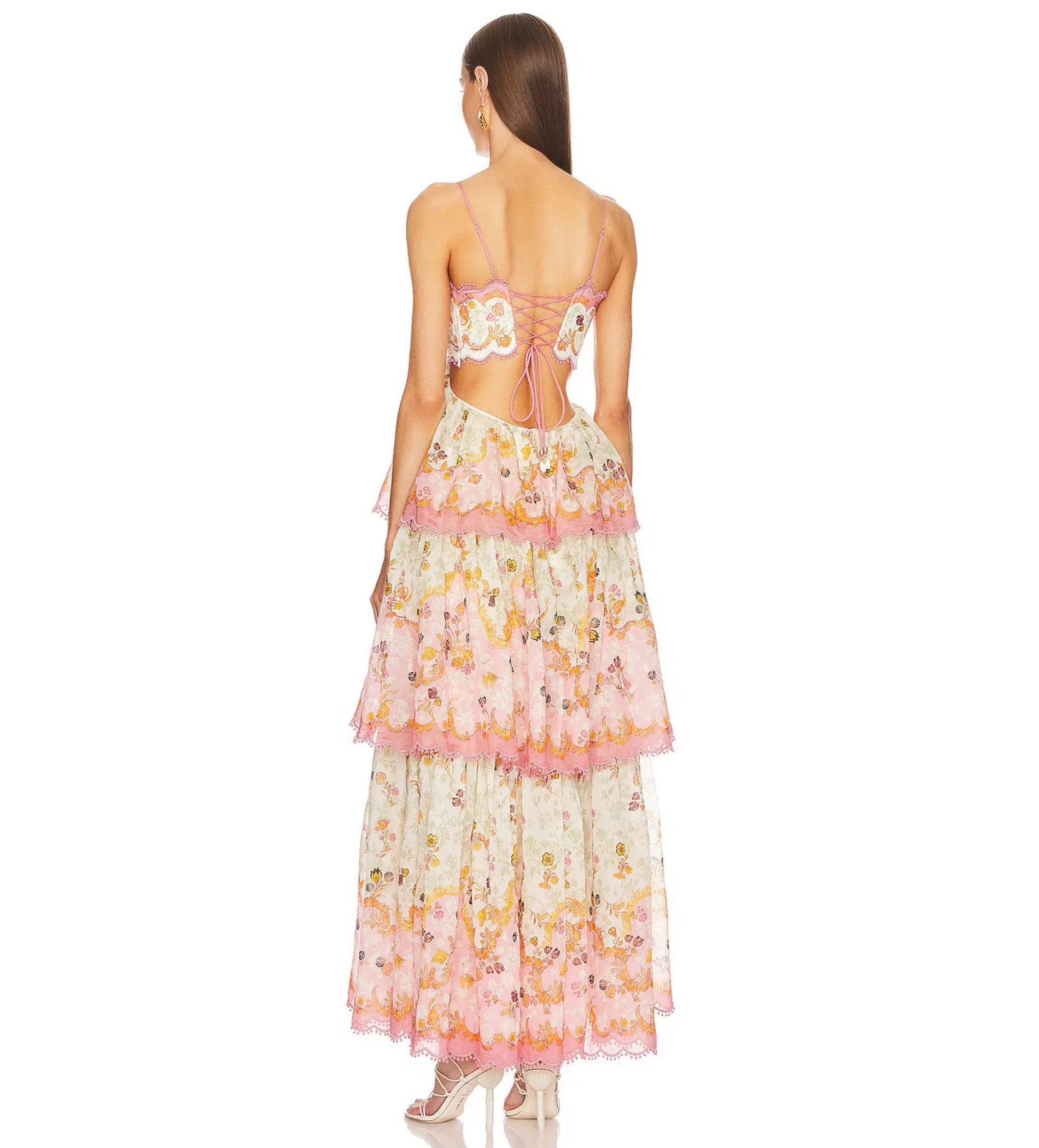 Zimmermann Laurel Frill Midi Dress Floral Size 0 AU 8 - Image 5
