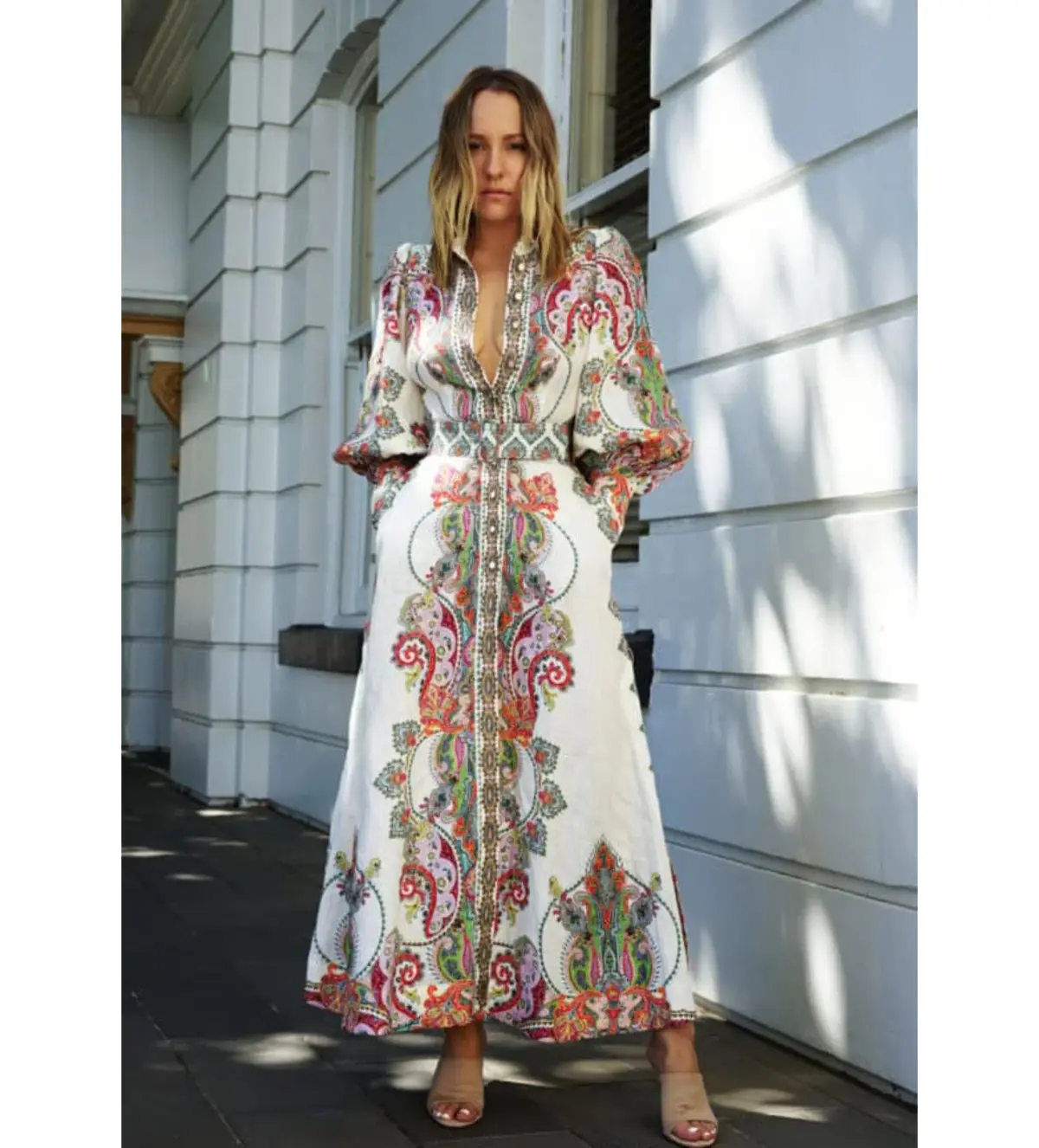 Zimmermann Ninety Six Filigree Long Sleeve Maxi Dress in Multi Paisley Size 1 / AU 10 - Image 1