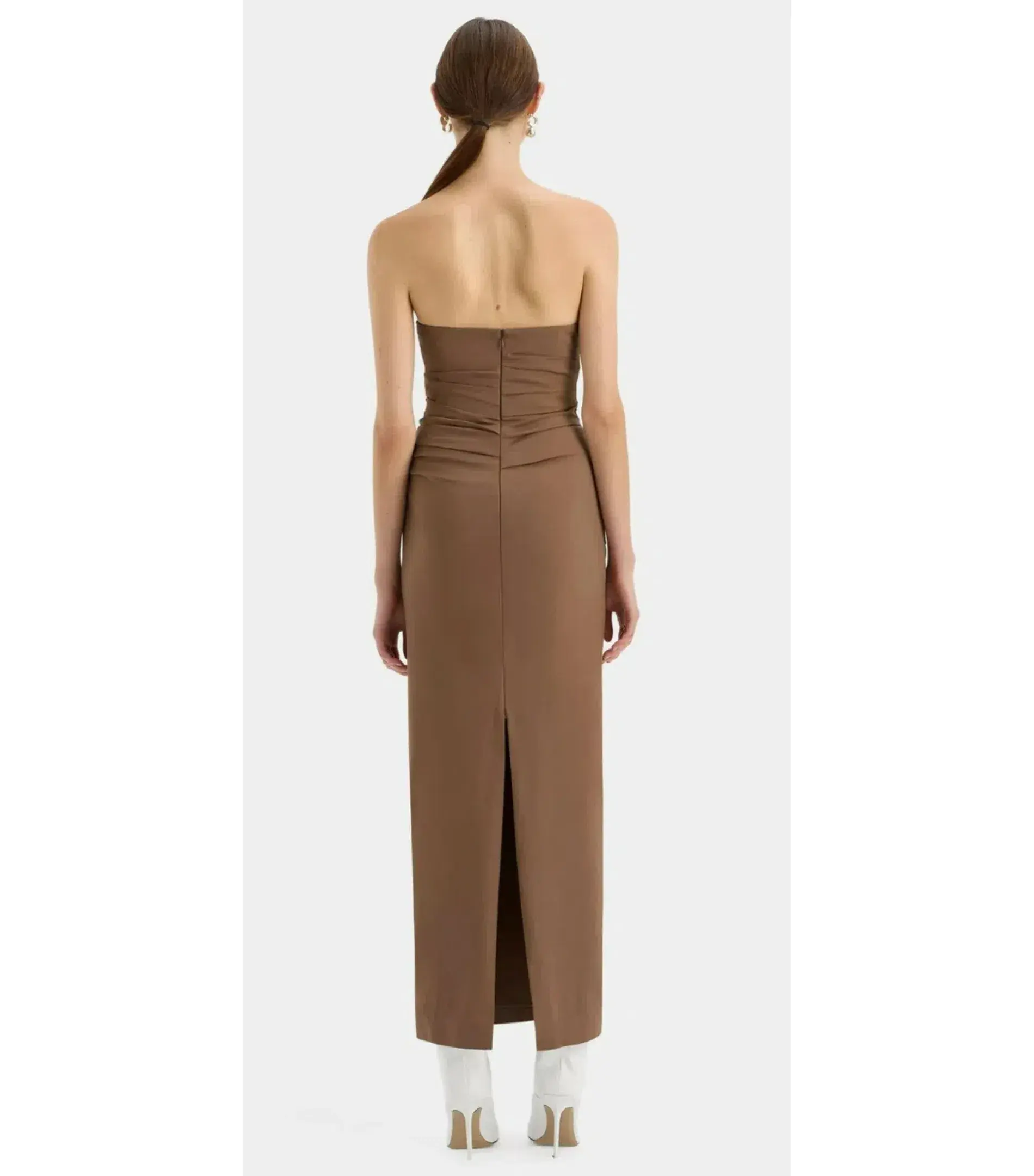 Sir the label Alba Strapless Maxi Gown in Mocha Size AU 10 - Image 4