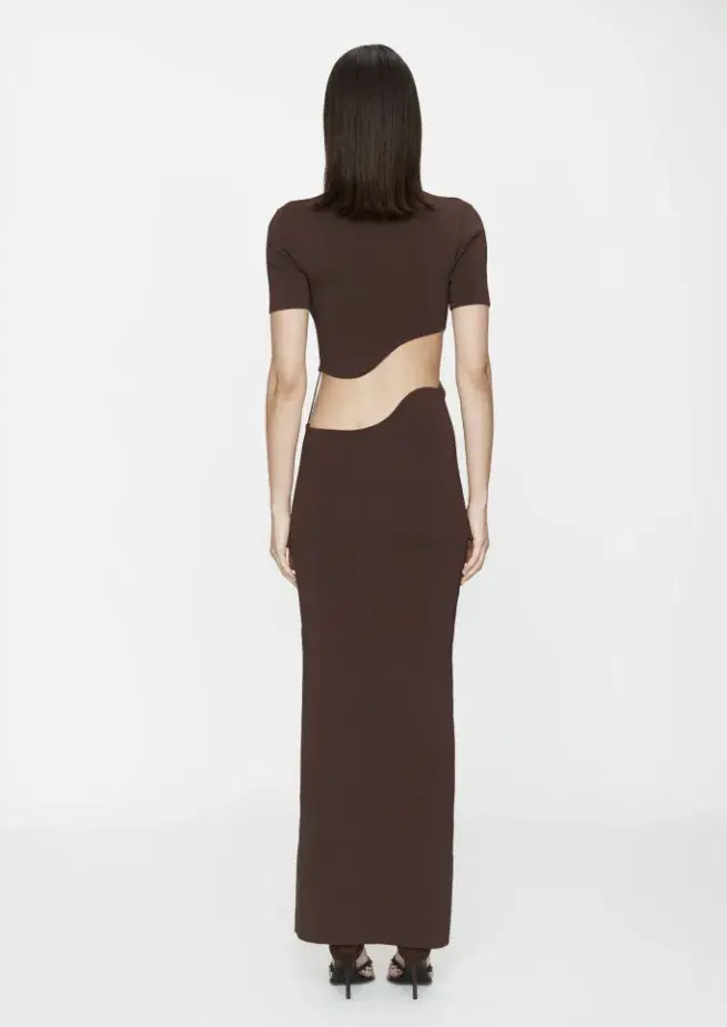 Christopher Esber Maparadita Lattice Separation Maxi Dress Espresso Size S/AU 8 - Image 2