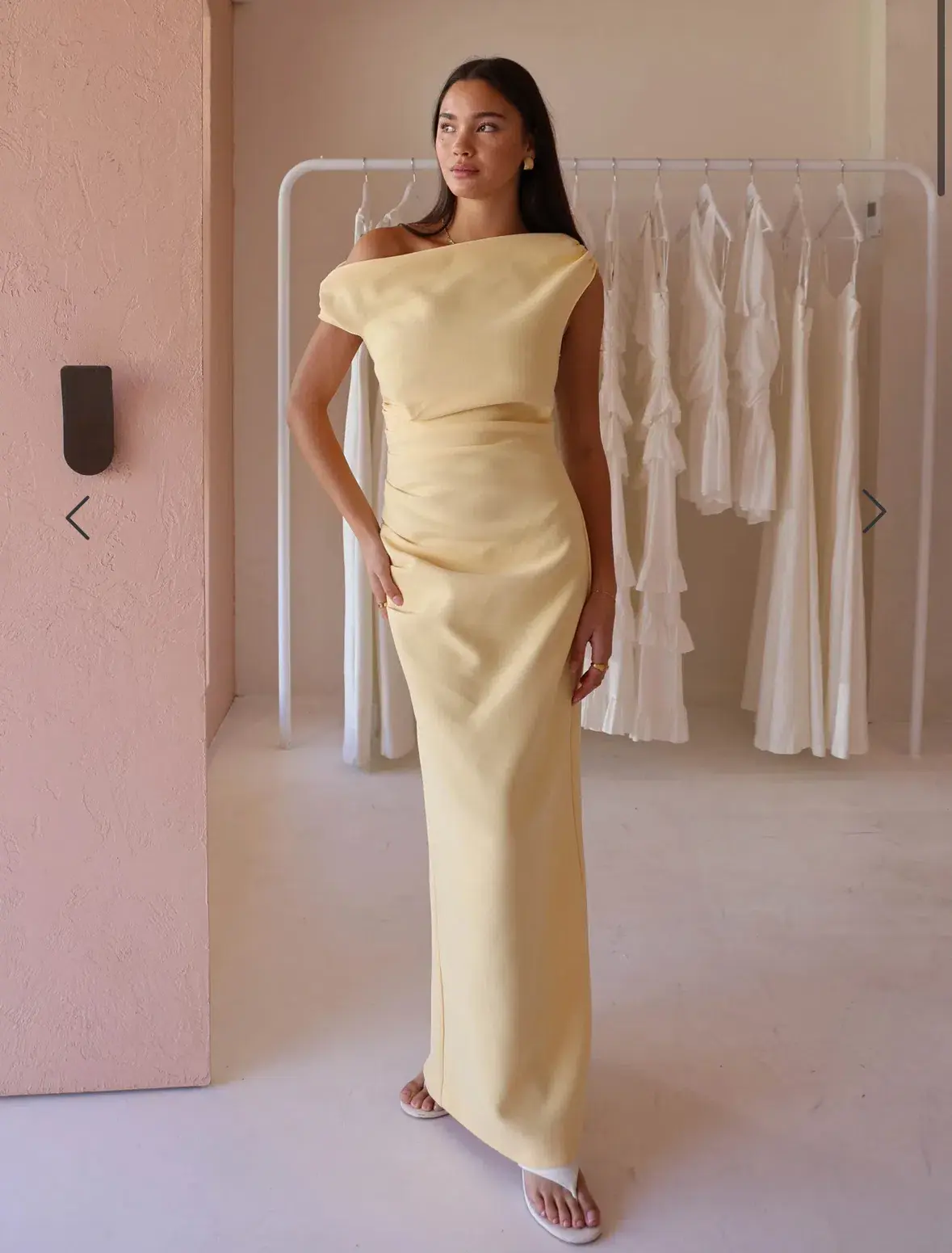 By Nicola Vivian Crepe Maxi Dress in Lemon Size 8 - Image 1