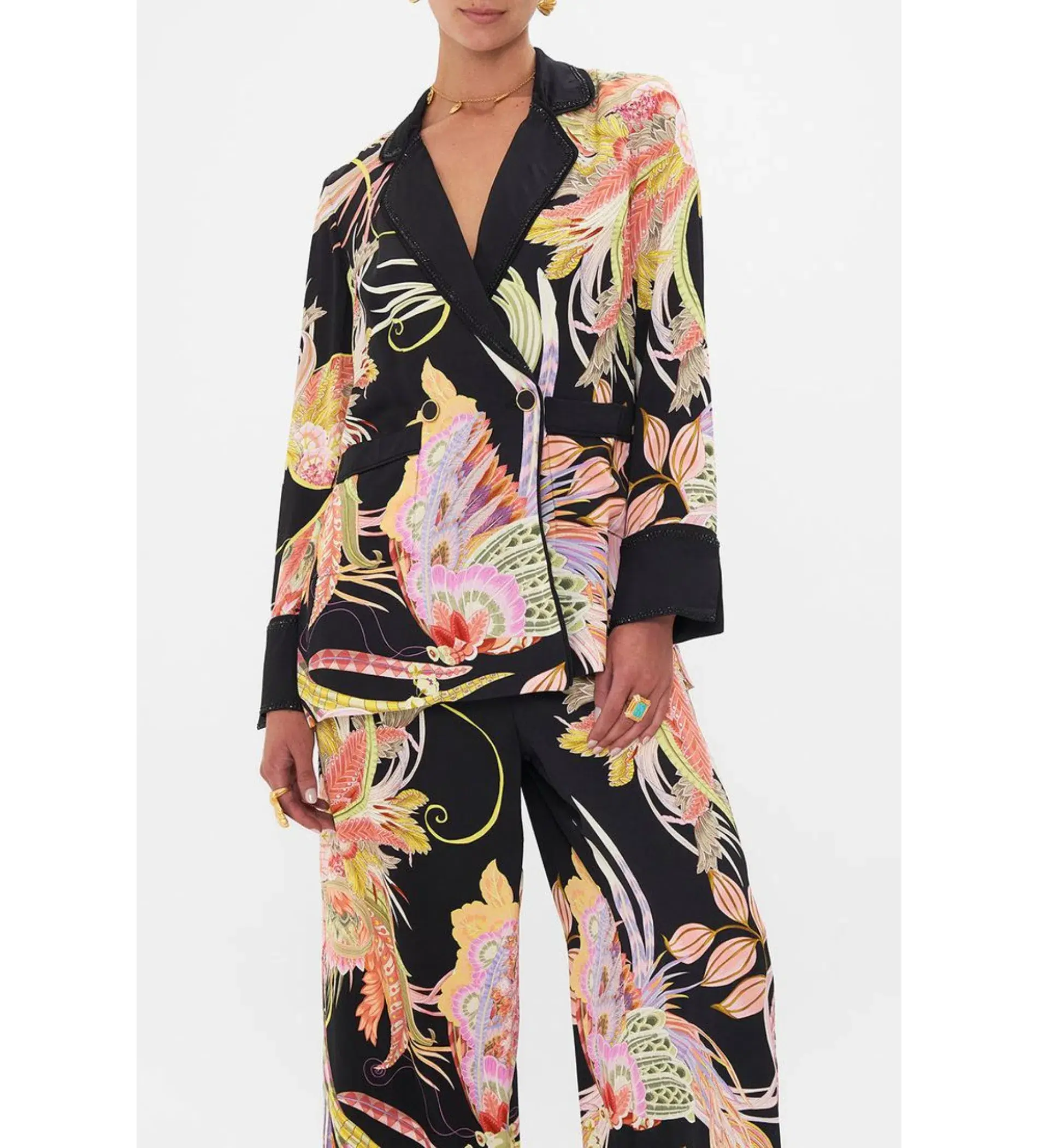Camilla Relaxed Jacket with Hip pockets in Lady of the Moon Size S / AU 10 - Image 4