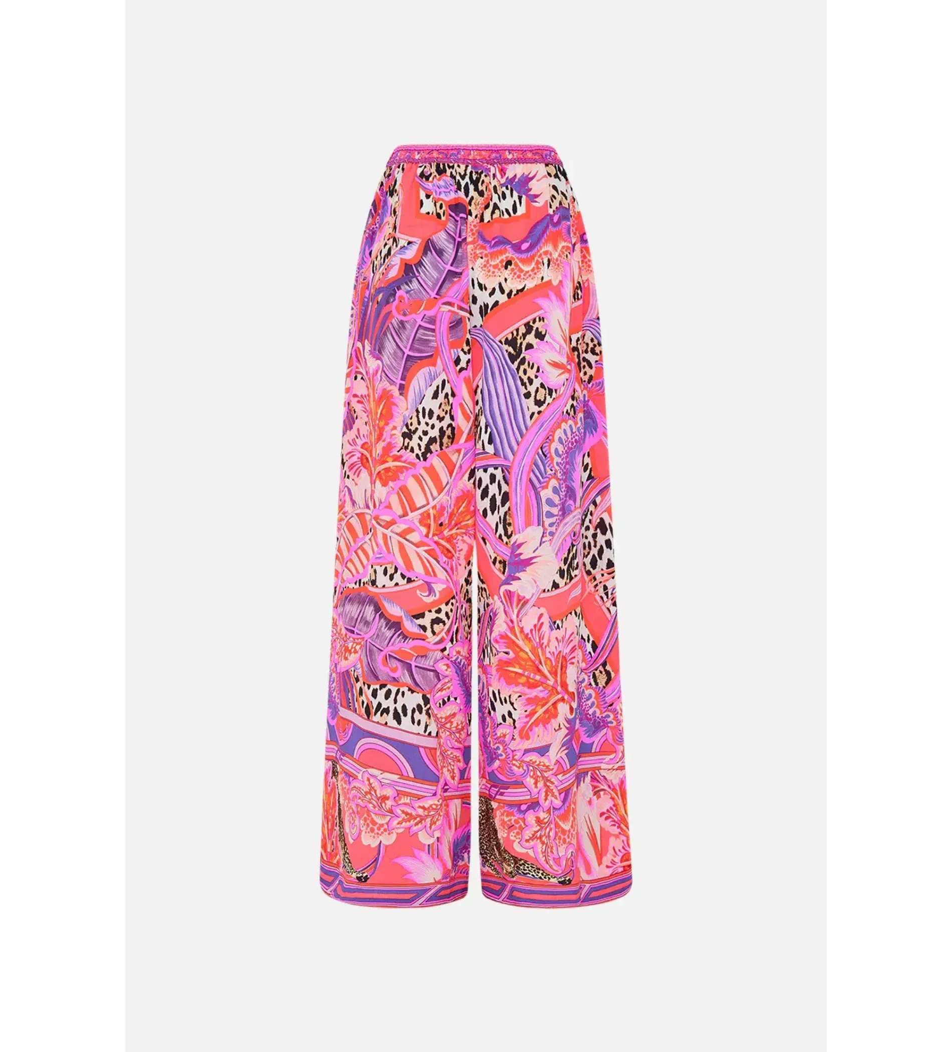 Camilla Viola Vintage Wing Collar Blouse Size XL AU 16 and Tuck Front Pant Size XXL AU 18 Set Multi Print - Image 12