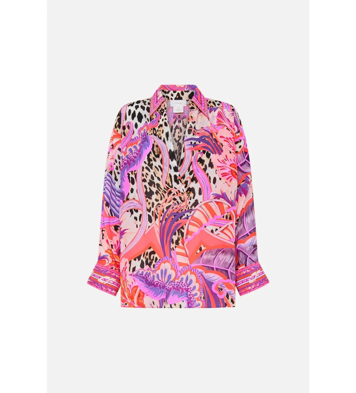 Camilla Viola Vintage Wing Collar Blouse Size XL AU 16 and Tuck Front Pant Size XXL AU 18 Set Multi Print - Image 9
