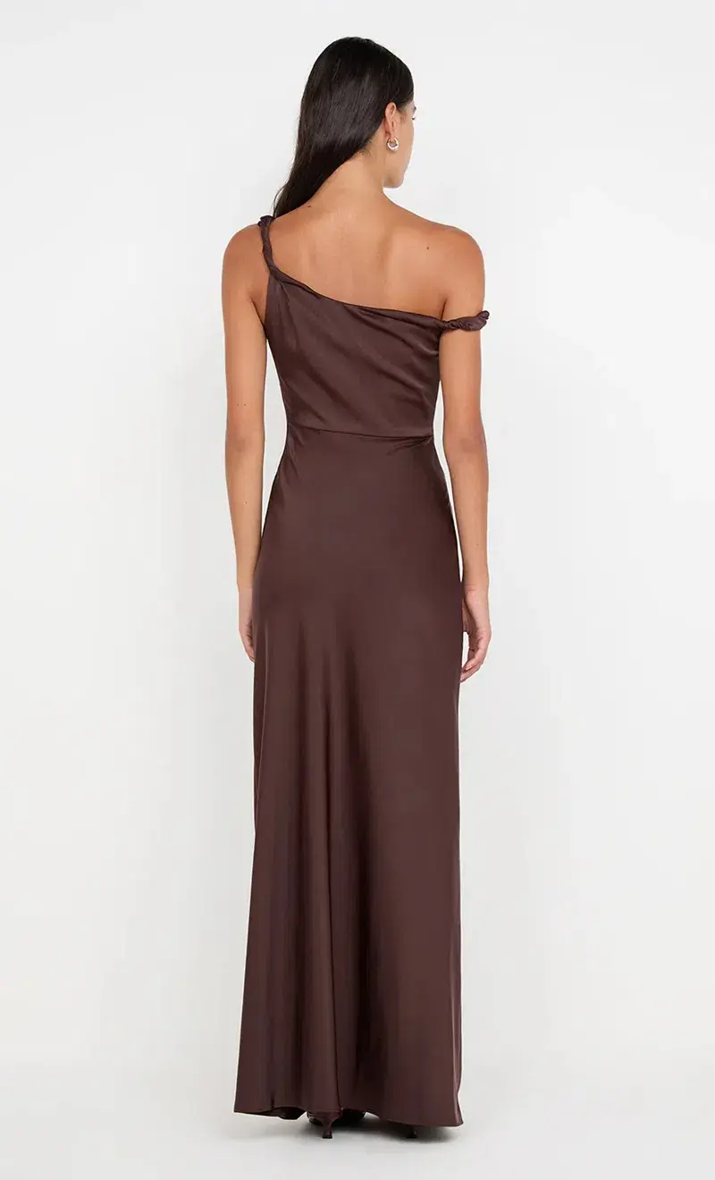 Bec & Bridge Lunetta Twist Strap Dress Maxi Dark Chocolate Size AU 10 - Image 2