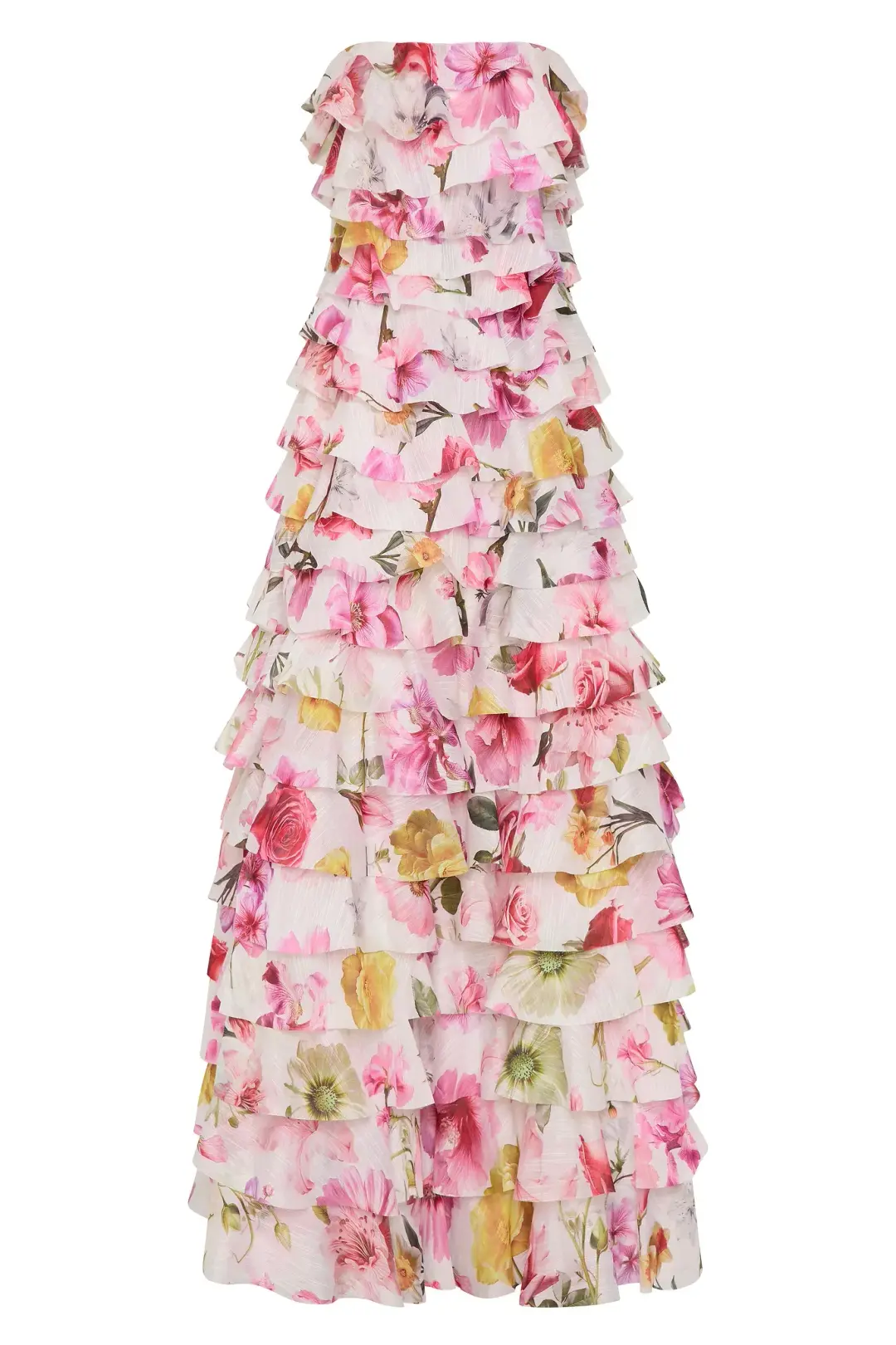 Aje Fleur Pleated Gown Collage Floral  Size 14  for rent on The Volte - main image