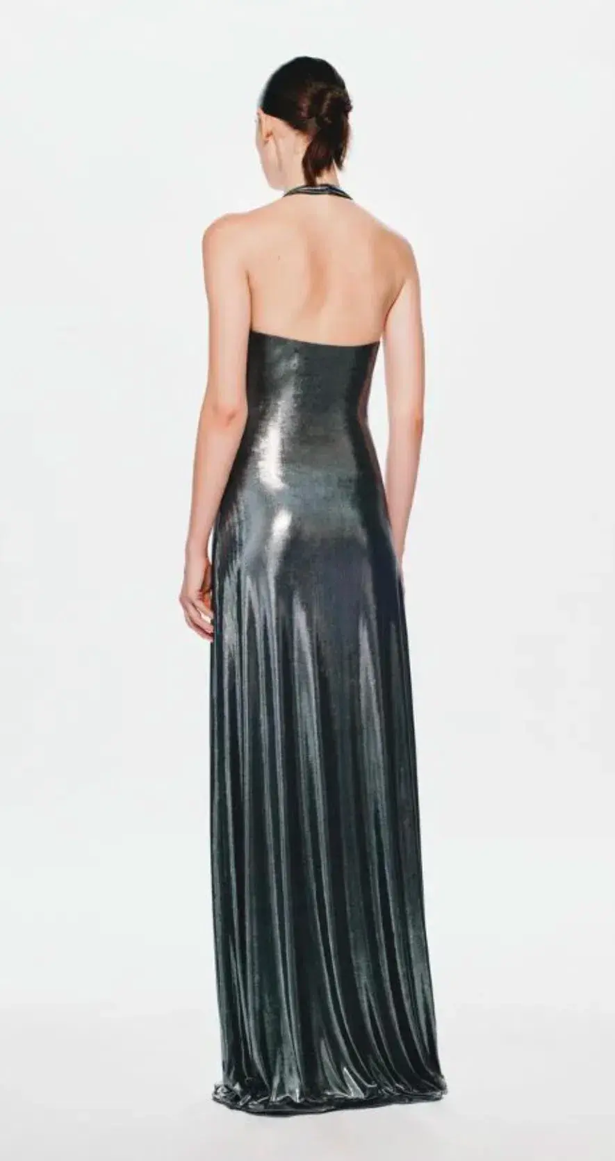 MISHA Jennifer Foil Dress Black Size 8 for rent on The Volte - main image