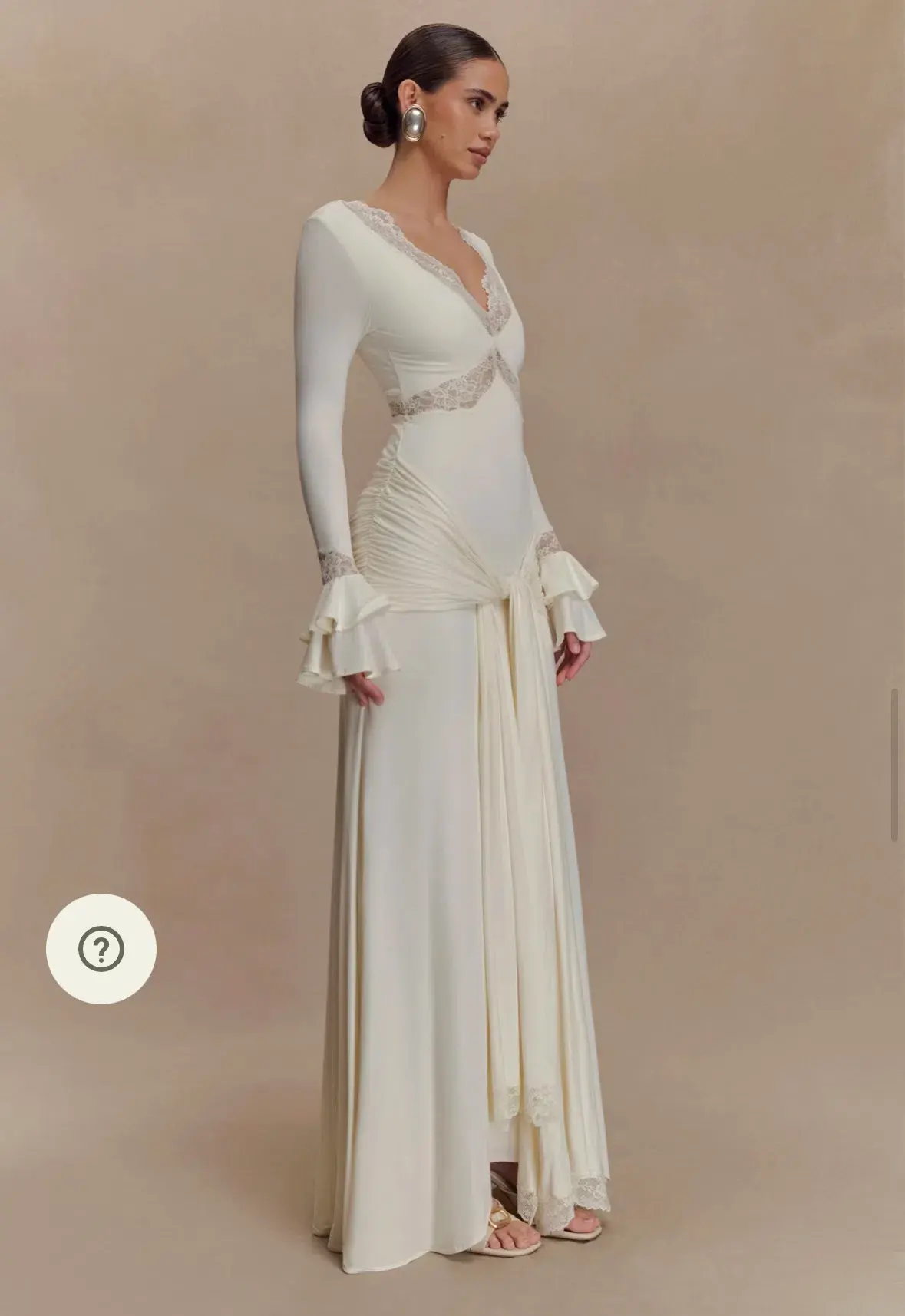 Meshki Electra Slinky Lace Maxi Dress Ivory Size 12 - Image 3