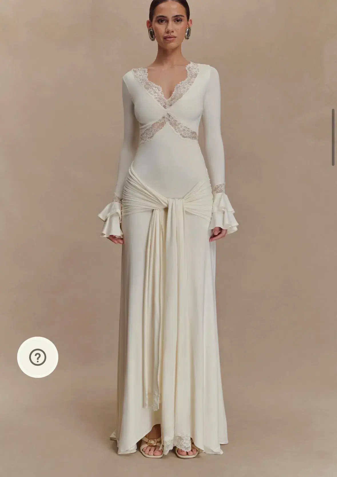 Meshki Electra Slinky Lace Maxi Dress Ivory Size 12 - Image 1