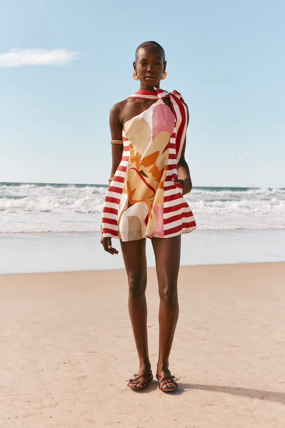 Zaco Carmen Dress Estivo Abstract Multi Print Size 14 for rent on The Volte - main image