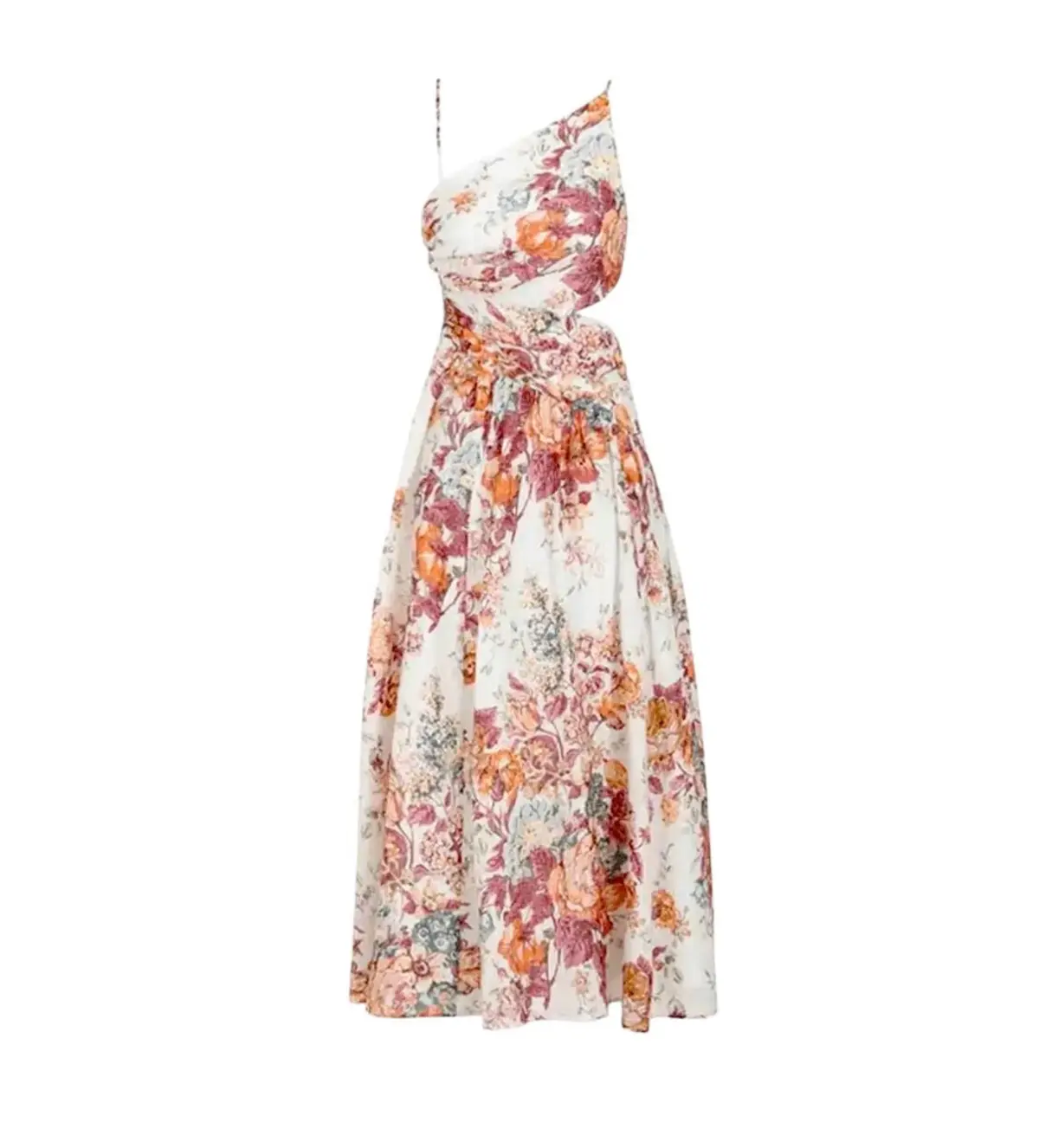 Zimmermann Pattie Asymmetric Open Back Dress in White Size AU 6 - Image 4