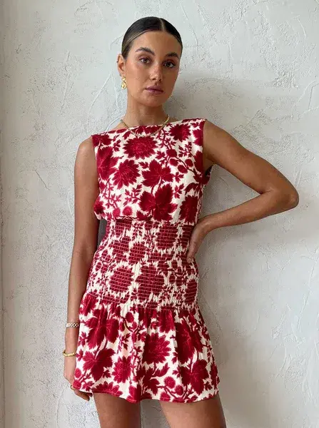 Sir the Label Cinta Open Back Dress Valentina Floral Red Size 0 / AU 6 - Image 2