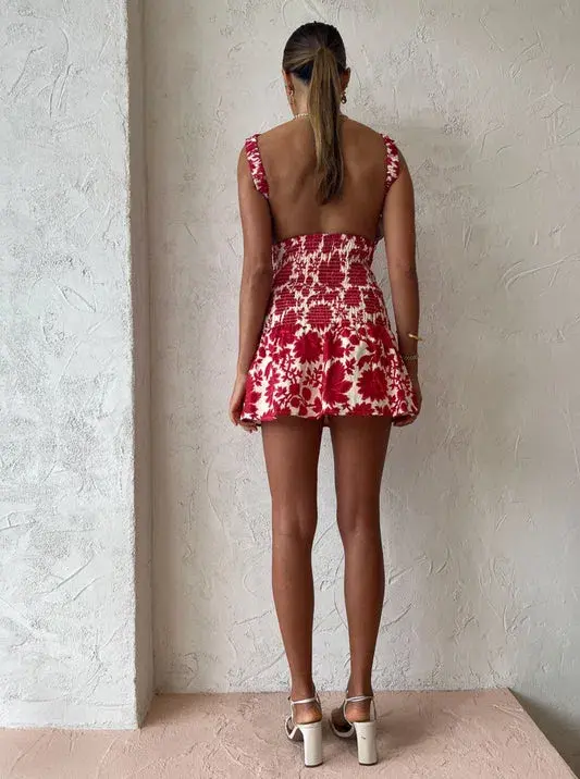 Sir the Label Cinta Open Back Dress Valentina Floral Red Size 0 / AU 6 - Image 3