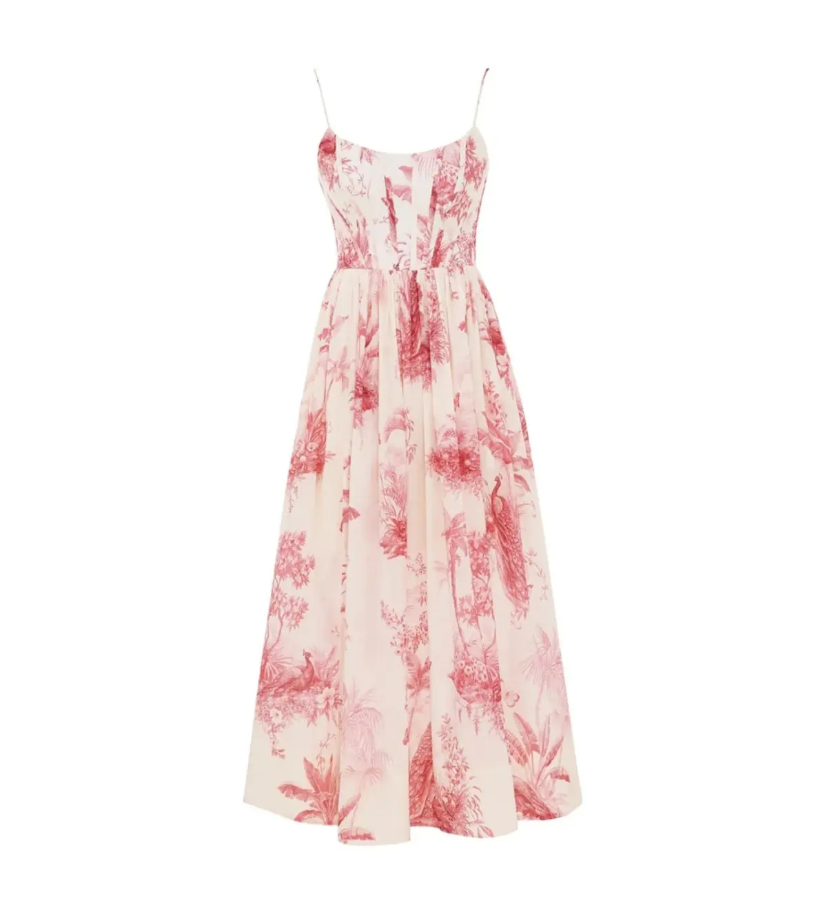 Zimmermann Waverly Corset Midi Dress Pink Palm Size 3 AU 14 - Image 7