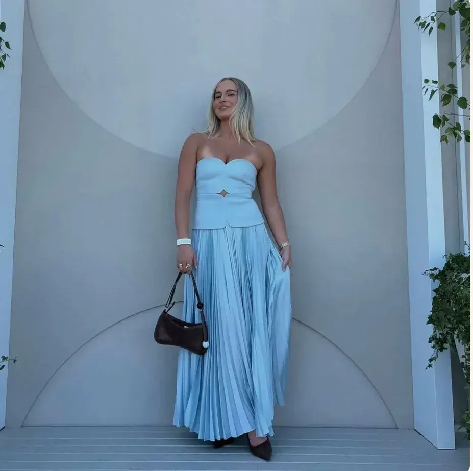 Acler Avonlea Midi Dress Celeste Blue Size AU 12 - Image 2