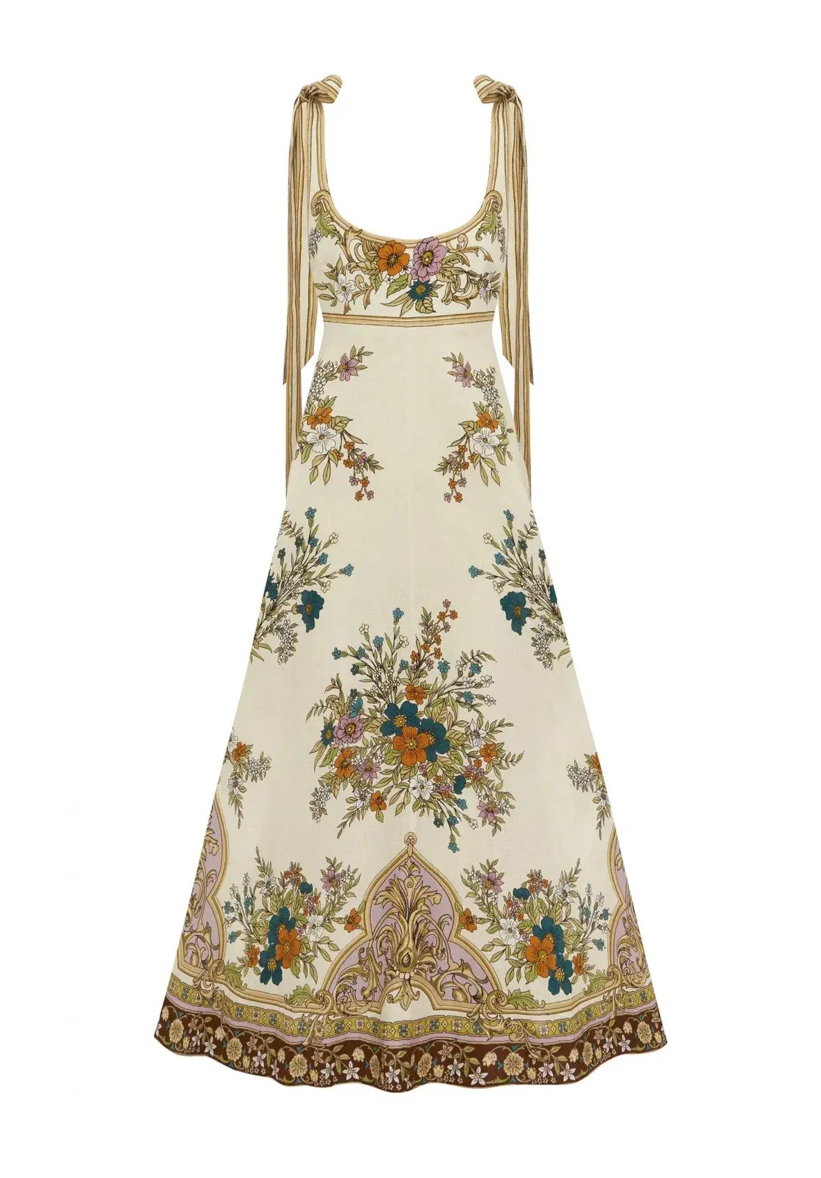 Alemais Antoinette Ballet Midi Sundress in  Beige Floral Size AU 12 - Image 1