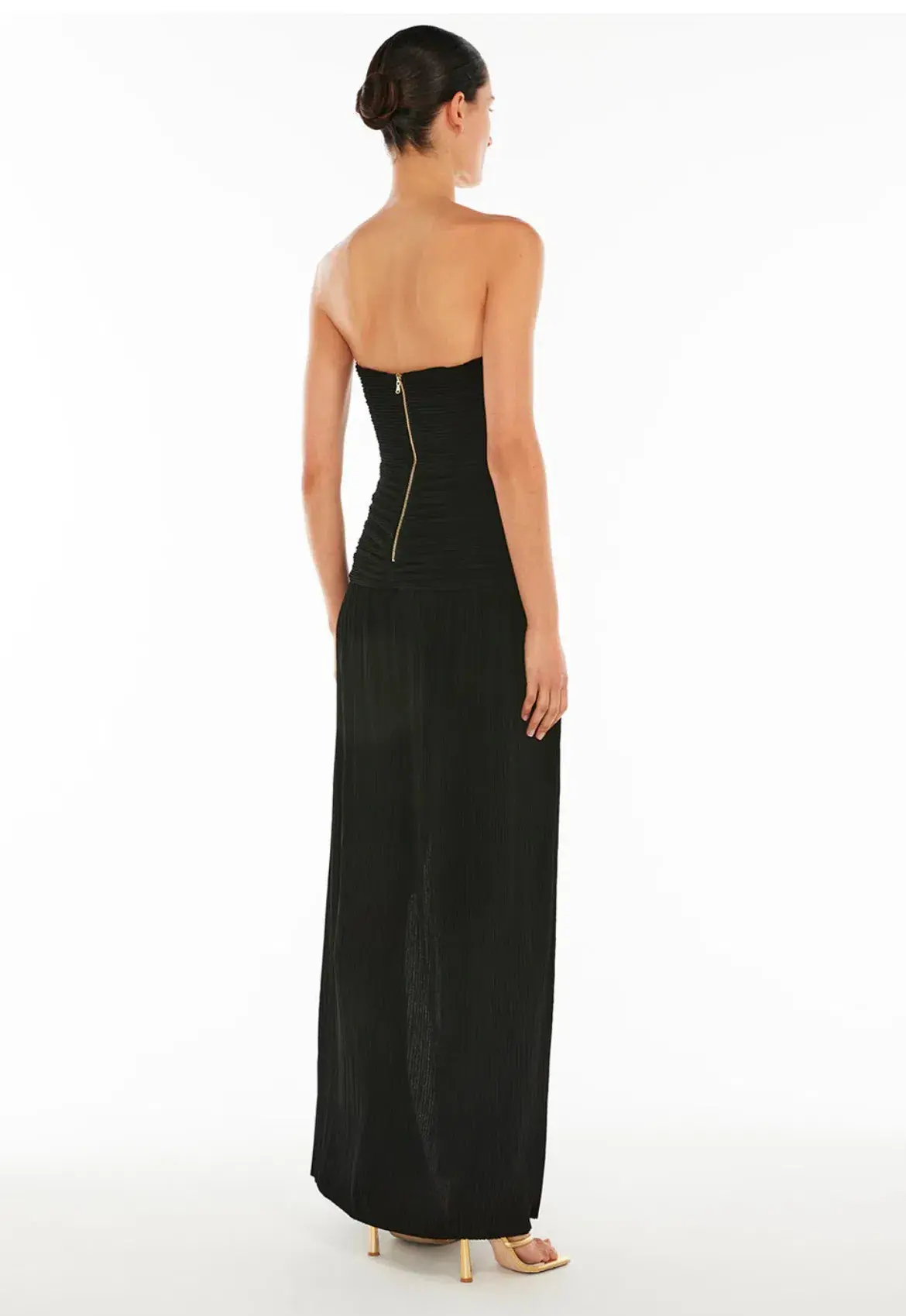 Manning Cartell Double Time Pleat Strapless Maxi Dress in Black Size AU 12 - Image 3