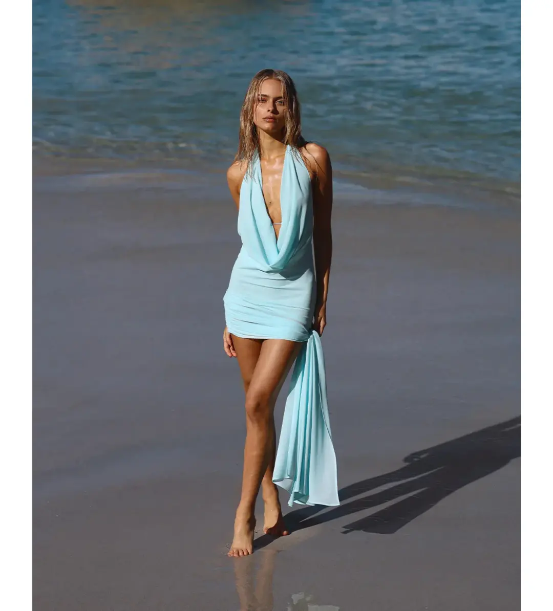 Natalie Rolt Anastasia Mini/Maxi Dress Baby Blue Size 6 for rent on The Volte - main image