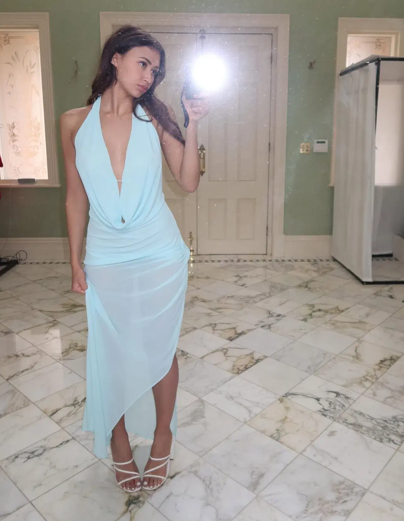 Natalie Rolt Anastasia Mini/Maxi Dress Baby Blue Size 6 - Image 8