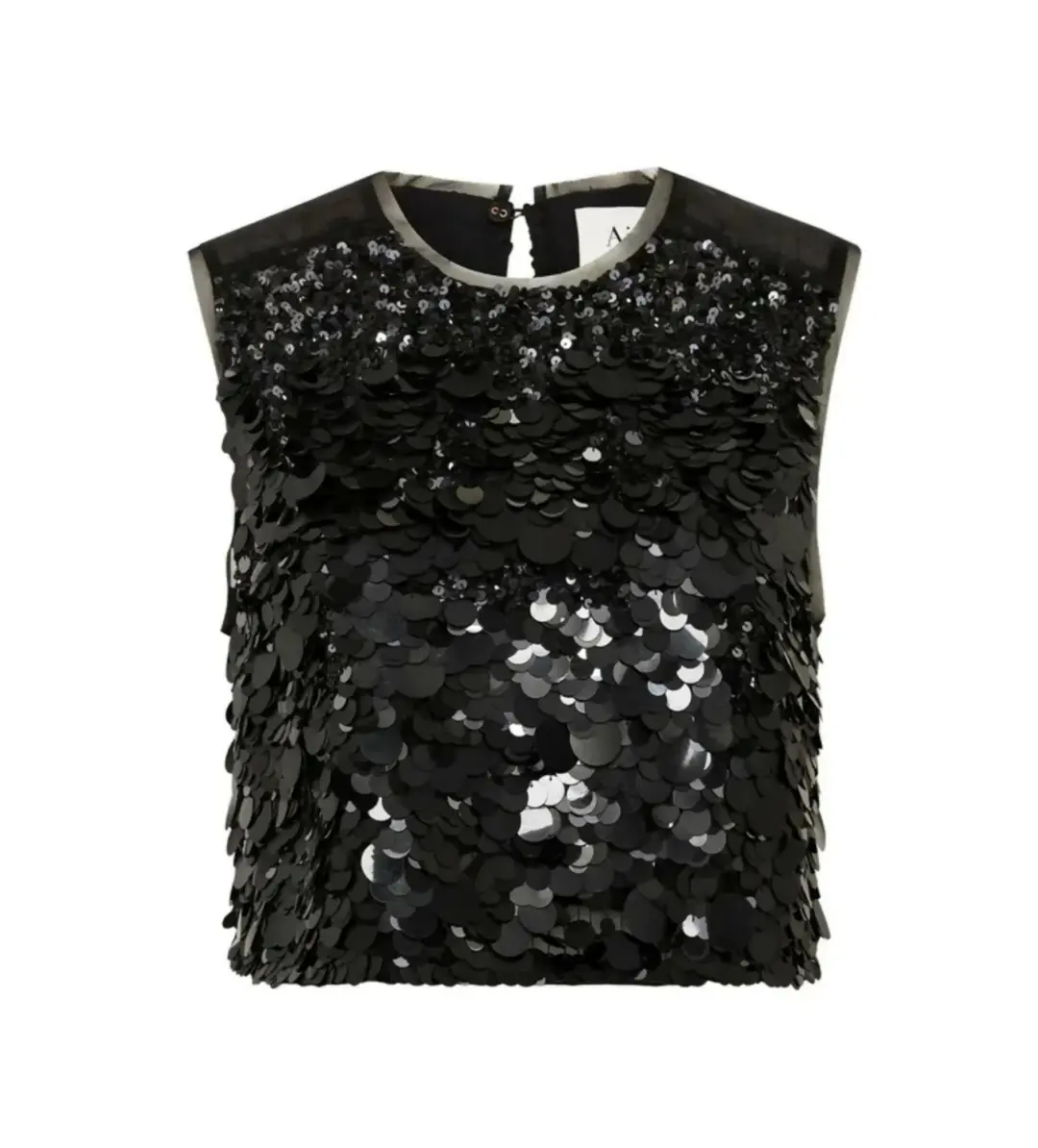 Aje Celeste Sequin Top in Black Size AU 12 for rent on The Volte - main image